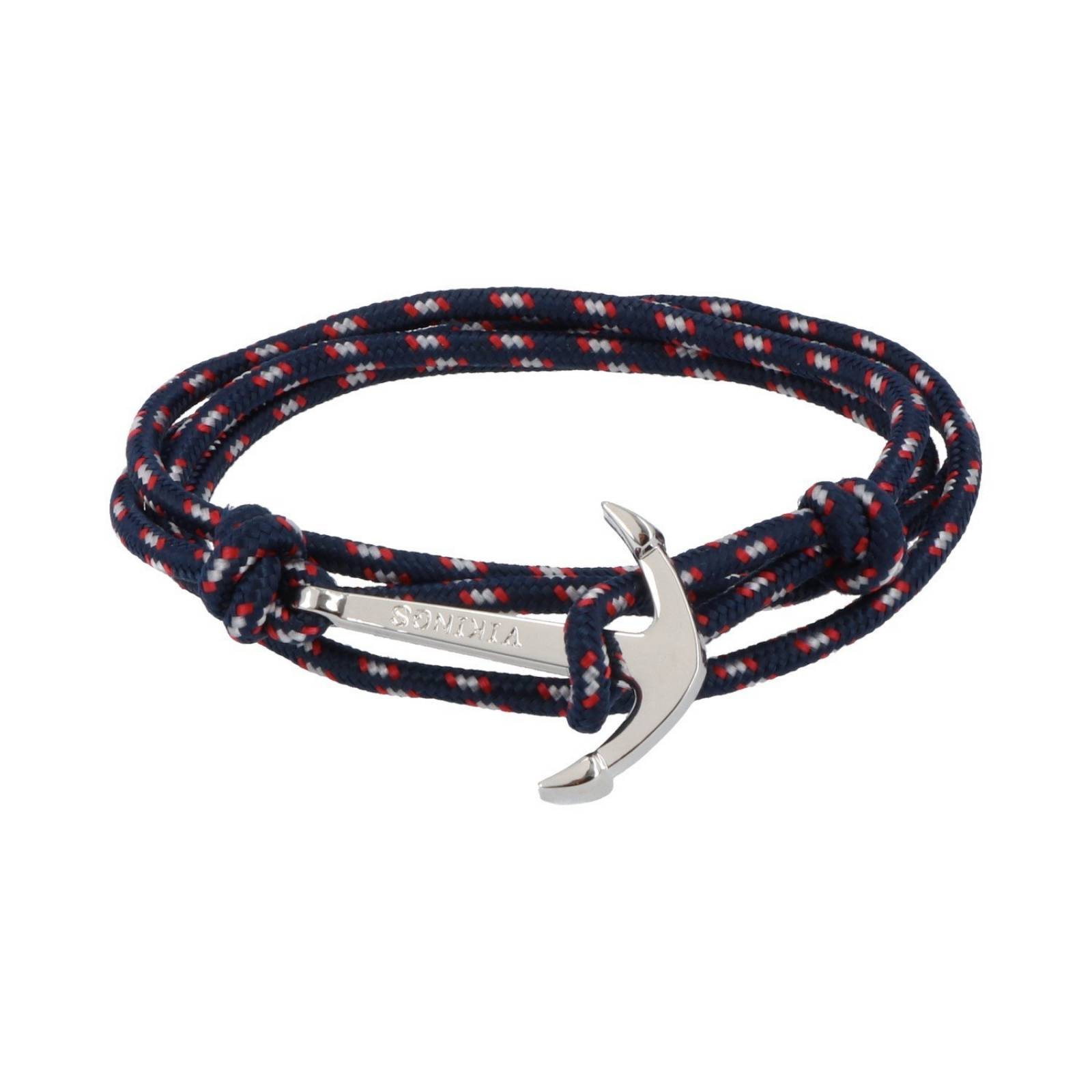 Pulsera ancla azul marino, rojo y blanco