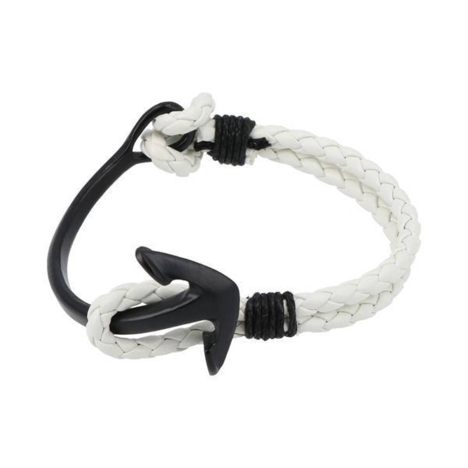 Pulsera Royal Flush ancla negra Blanco