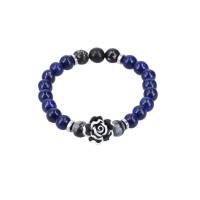 Pulsera Royal Flush Con Piedras Azules Y Grises Dije De Rosa