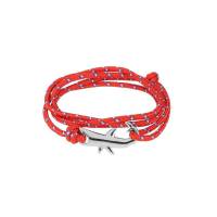 Pulsera Royal Flush De Lazo Textil Broche De Ojal Y Tiburón Rojo
