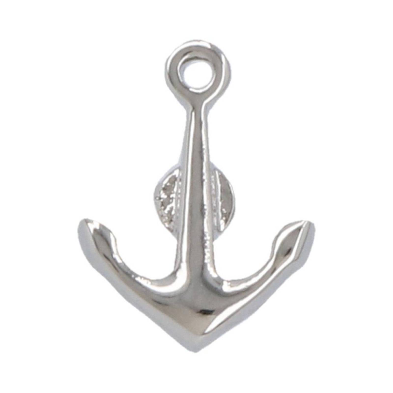 Pin Royal Flush metálico gris ancla acero 
