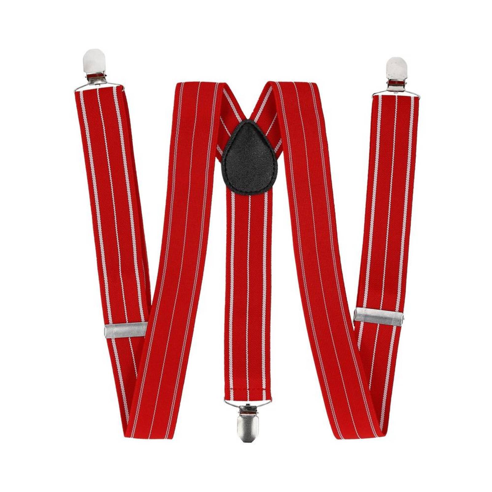 Tirantes Royal Flush rojo con linea blanco poliéster 