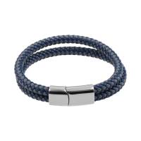 Pulsera Doble Gris Y Azul Broche De Click