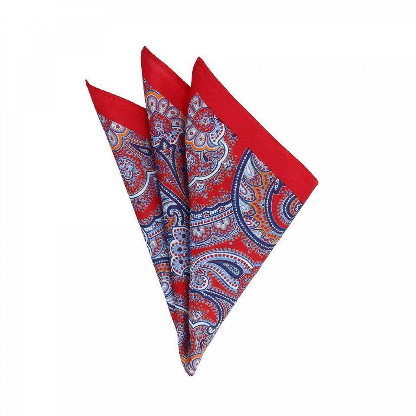 Pañuelo Royal Flush rojo con cachemira de colores 