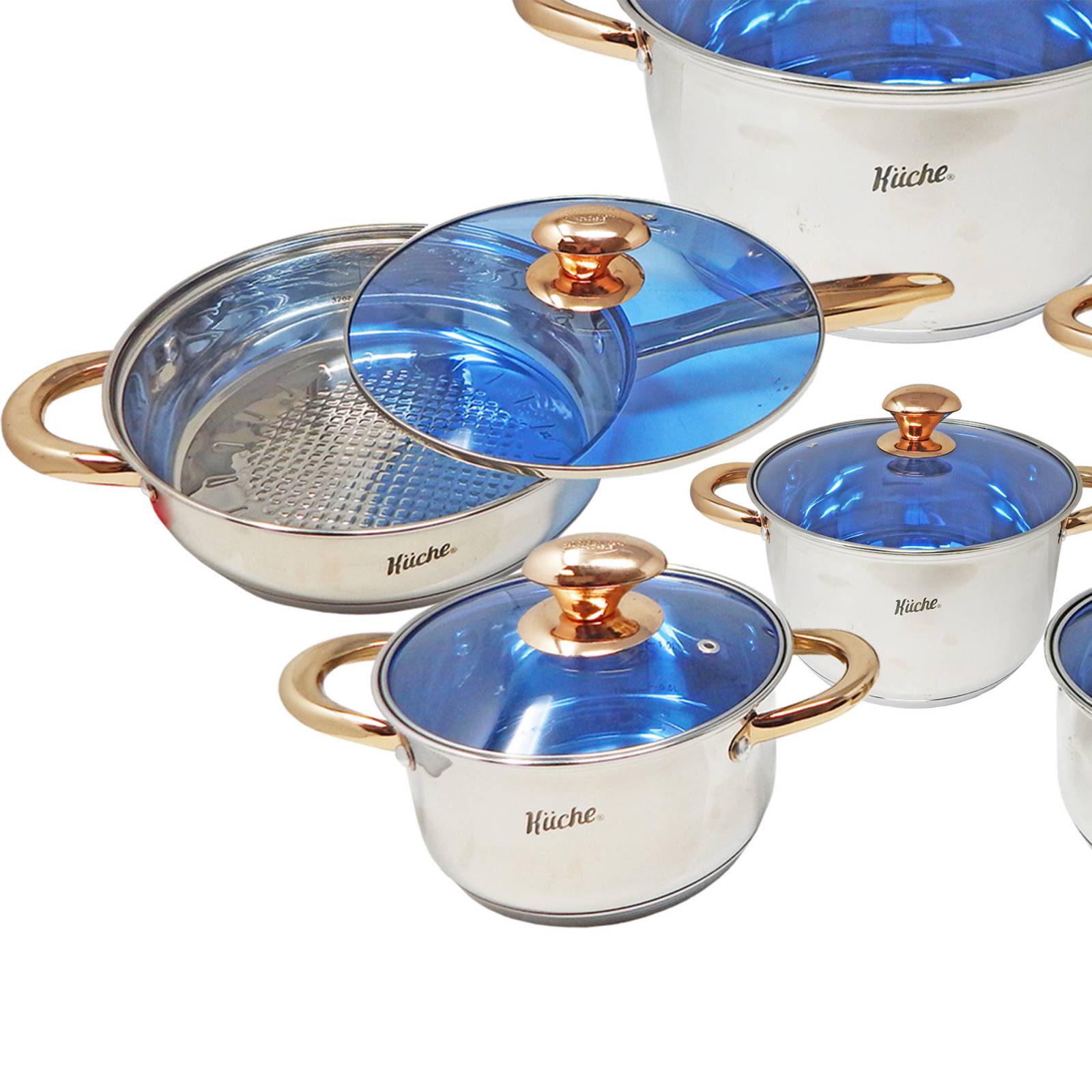 Batería De Cocina Nórdico 12 Piezas Acero Inoxidable   B1017