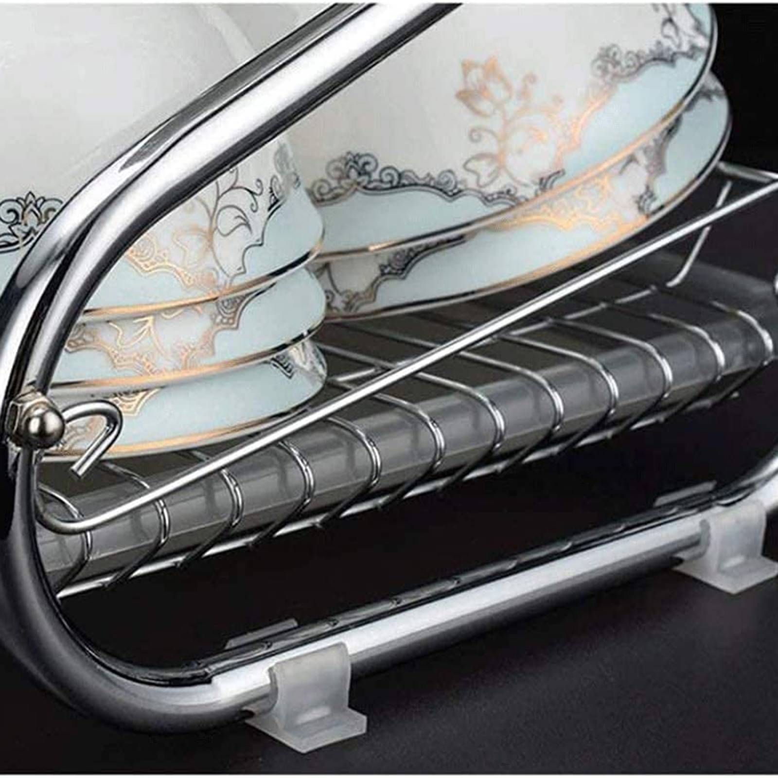 Escurridor de Platos Aquila 2 Niveles 16 pulgadas Cromado