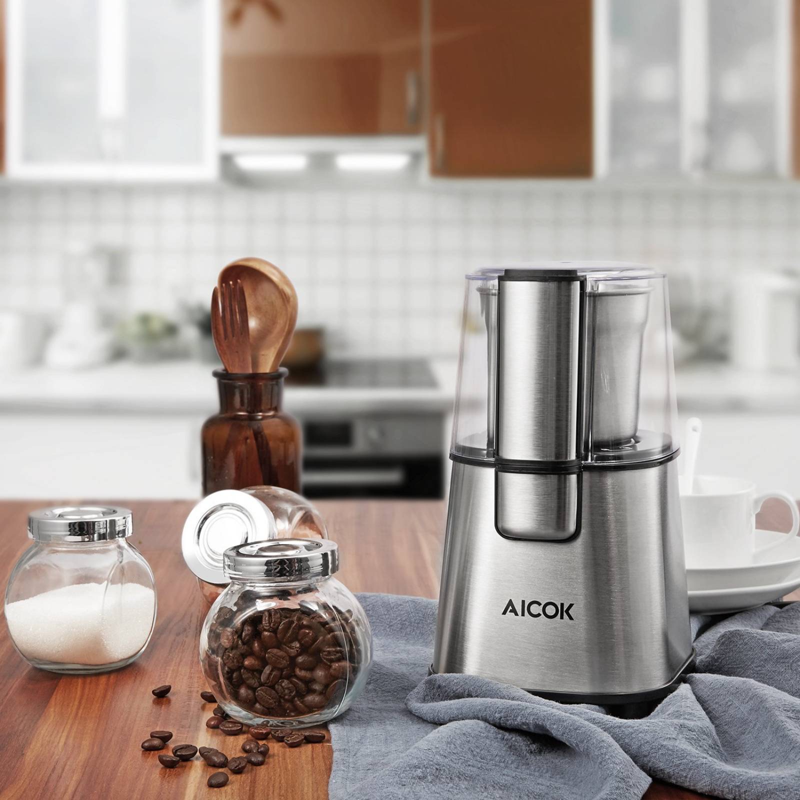 Molino De Café Eléctrico Aicok Acero Inoxidable Cg9100