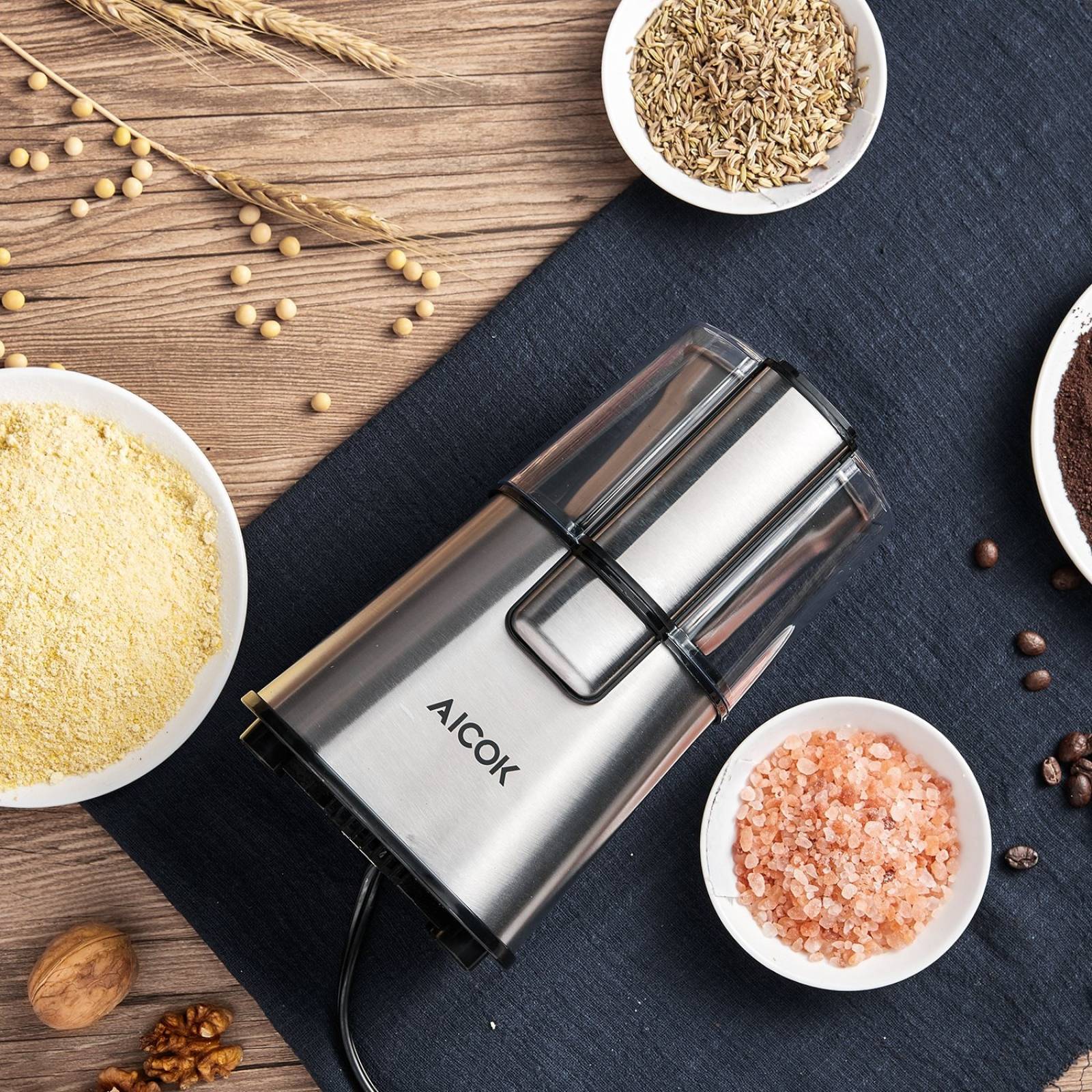 Molino De Café Eléctrico Aicok Acero Inoxidable Cg9100