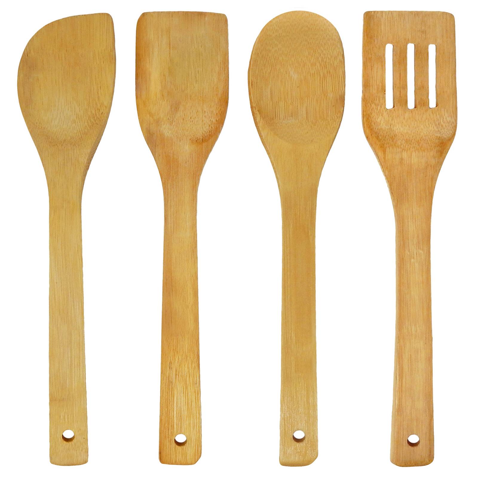 Juego De Utensilios De Bambu Con Base   Ju2031