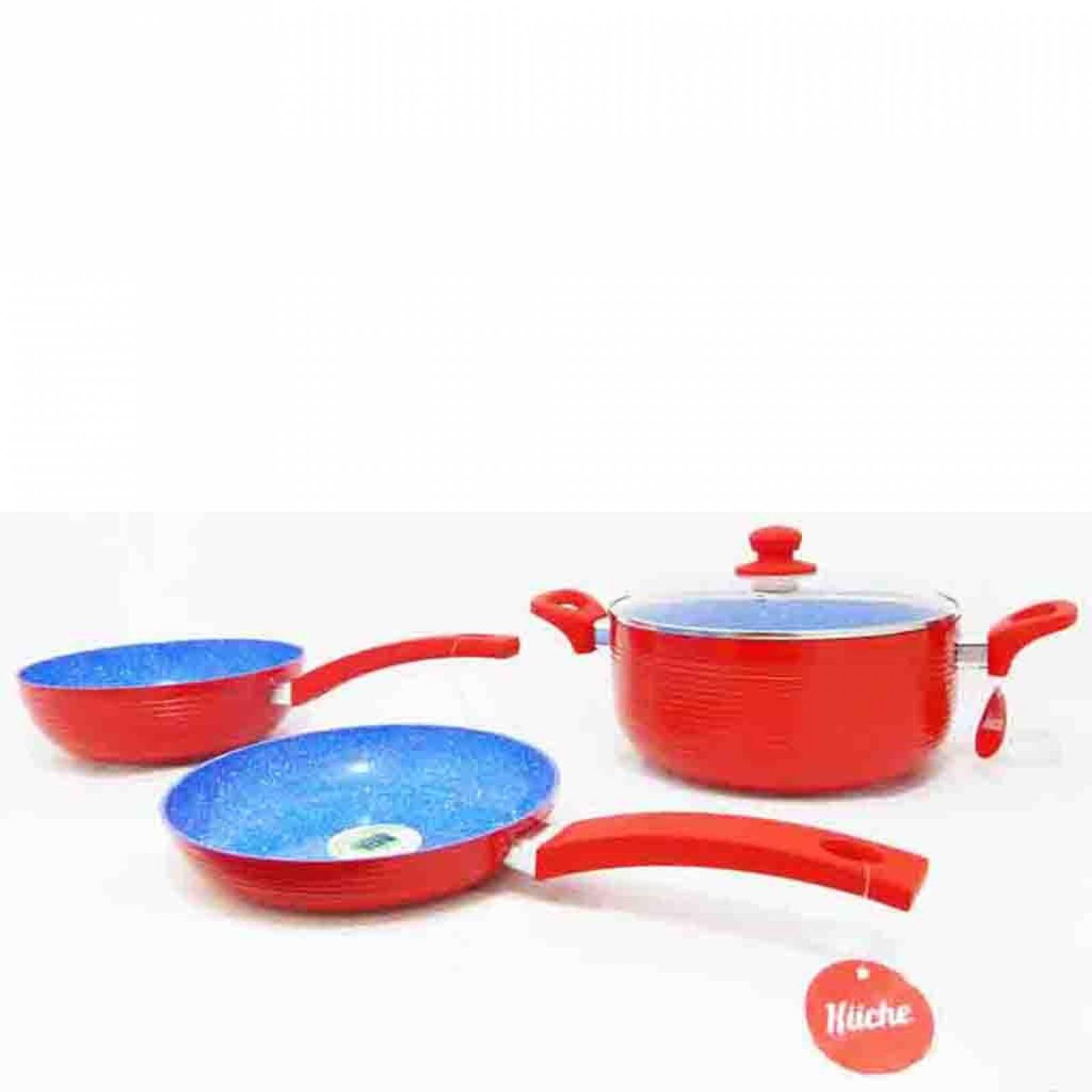 Bateria Zafiro Antiadherente Profesional Tulum Roja