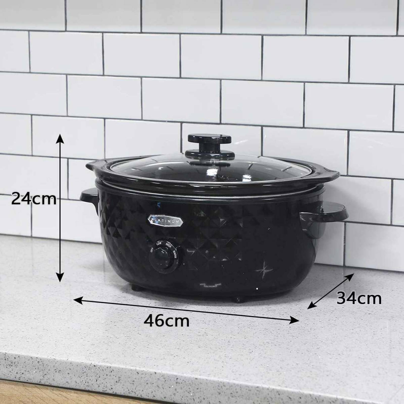 Olla Cocción Lenta Elite Platinum 6 QT Diamante Negro