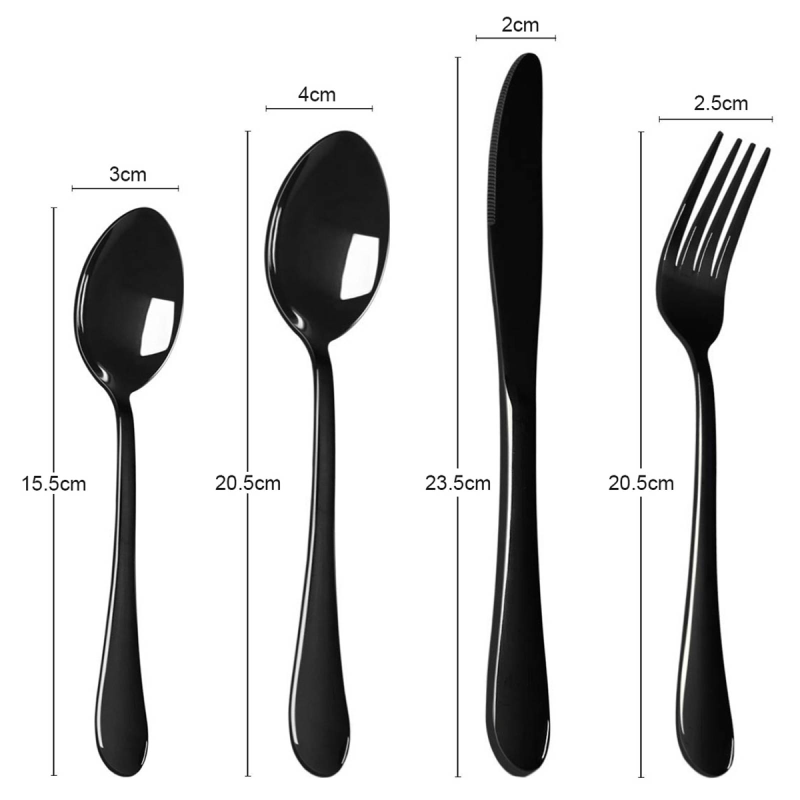 Juego de Cubiertos Chelsea Acero Inoxidable 24 piezas Negro 