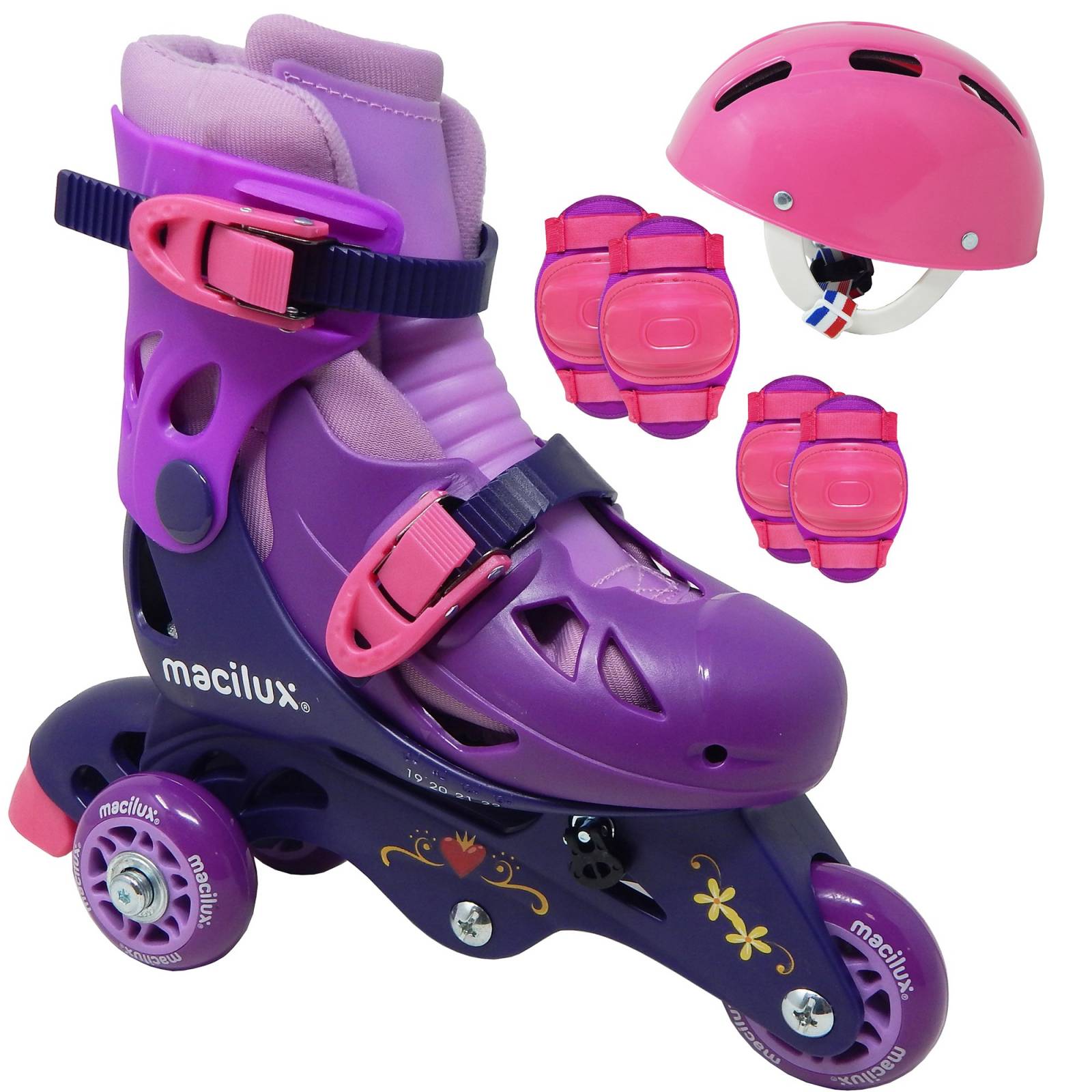 Patines 3 Ruedas Ajustables 19 A 22 Morado   Lila