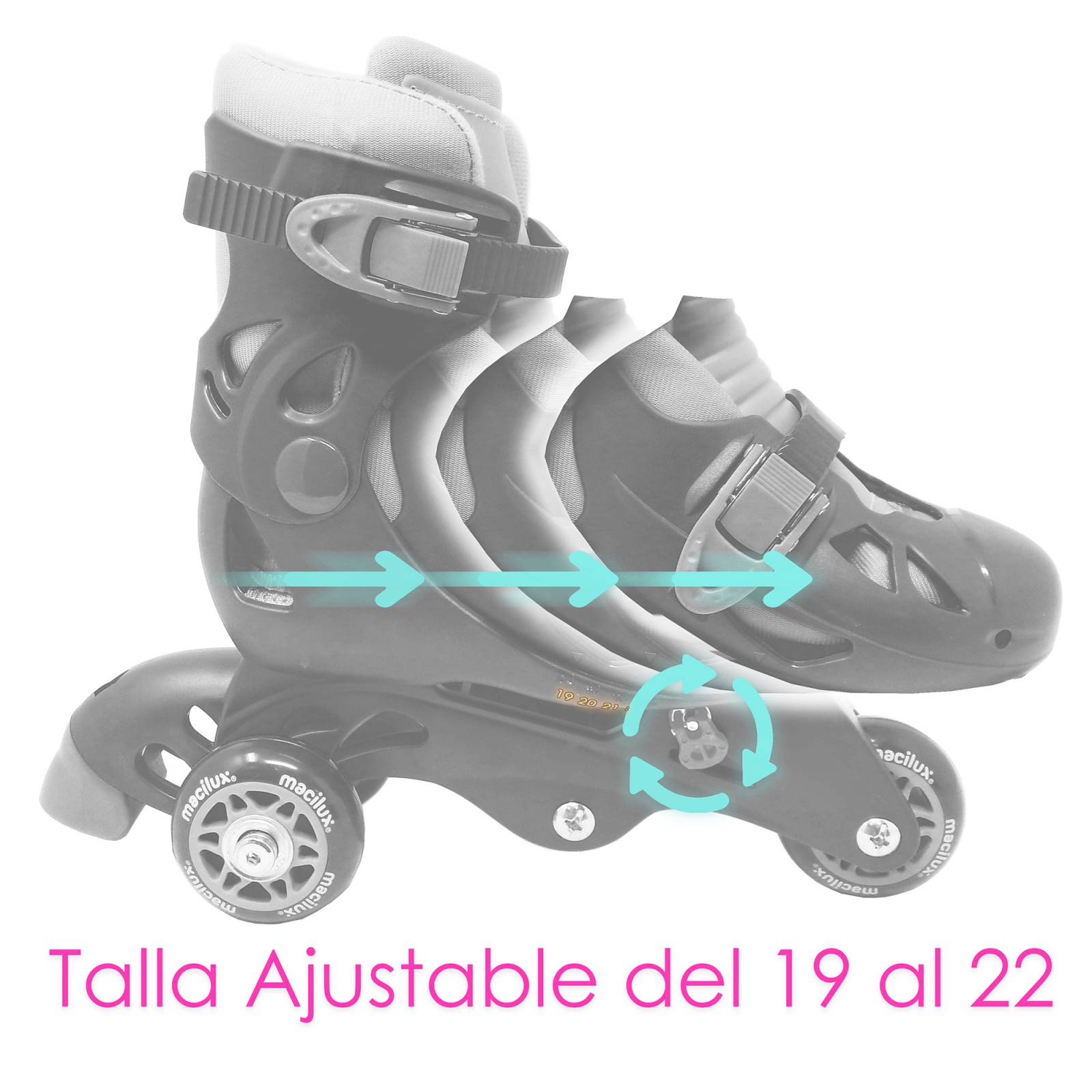 Patines 3 Ruedas Ajustables 19 A 22 Morado   Lila