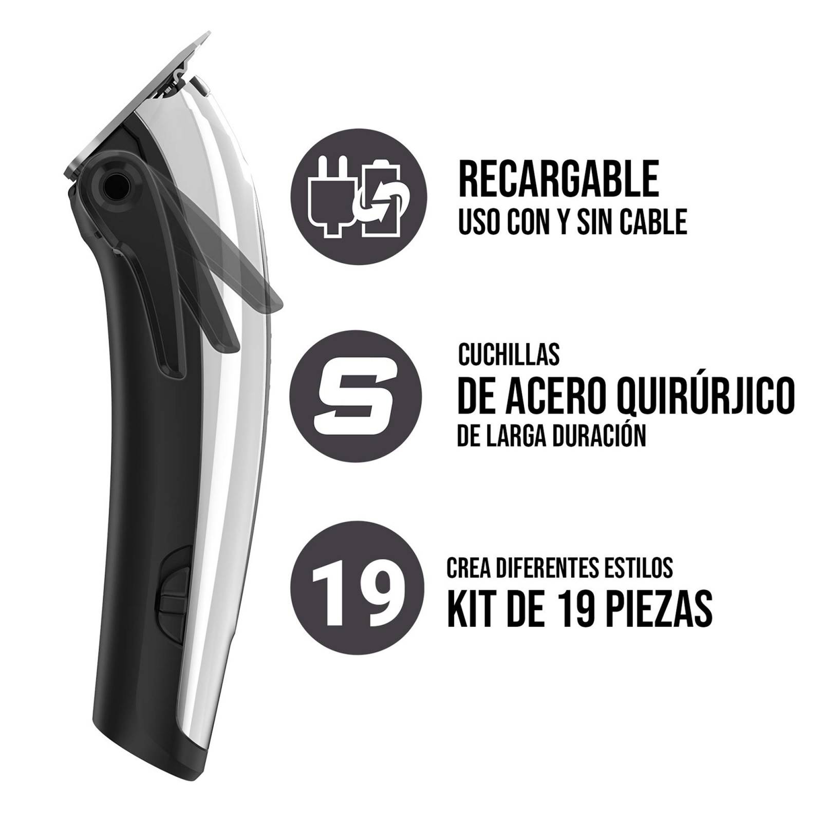 Cortadora de Cabello Inalámbrica Remington 19 Piezas