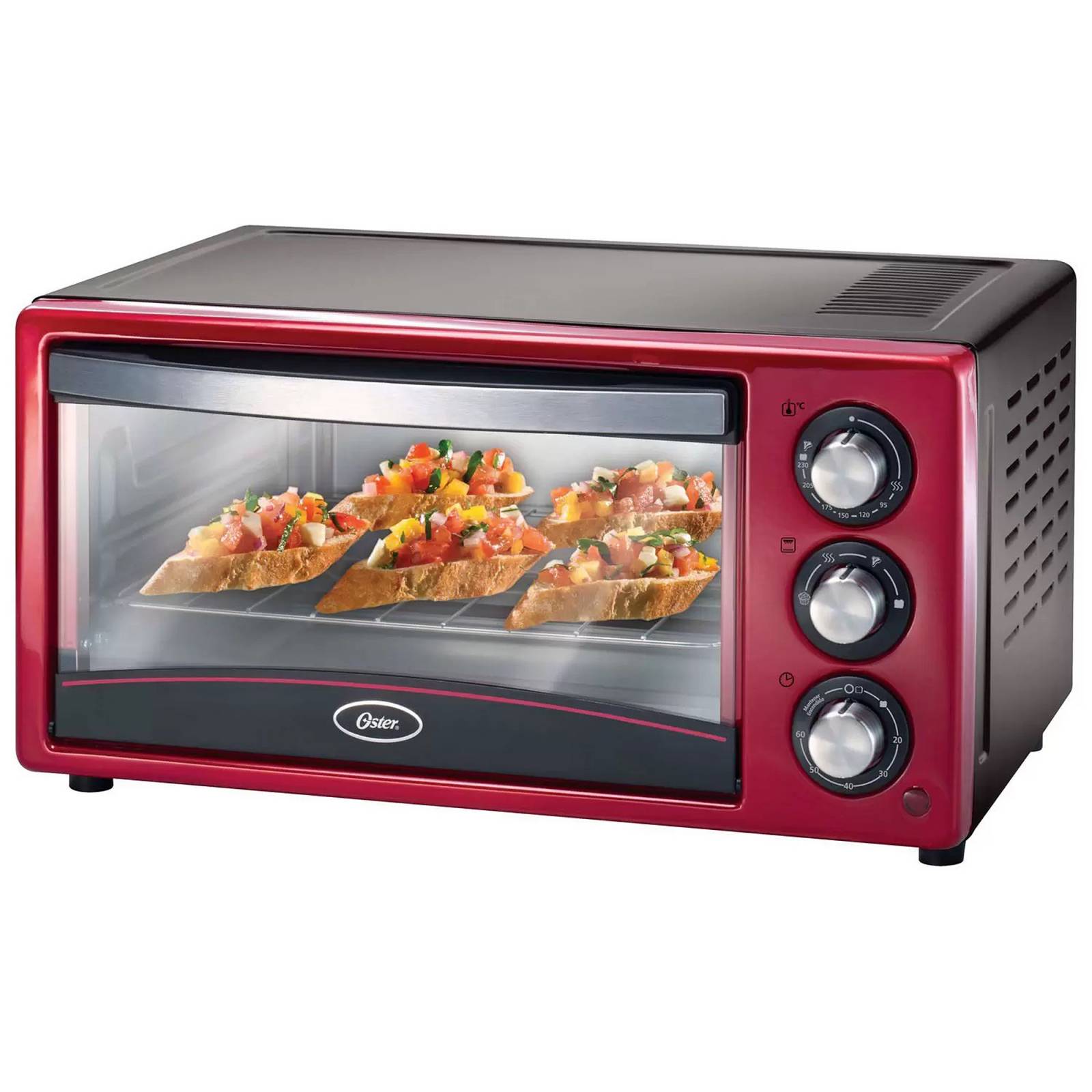 Horno Tostador Oster 15 Litros 4 Funciones Rojo