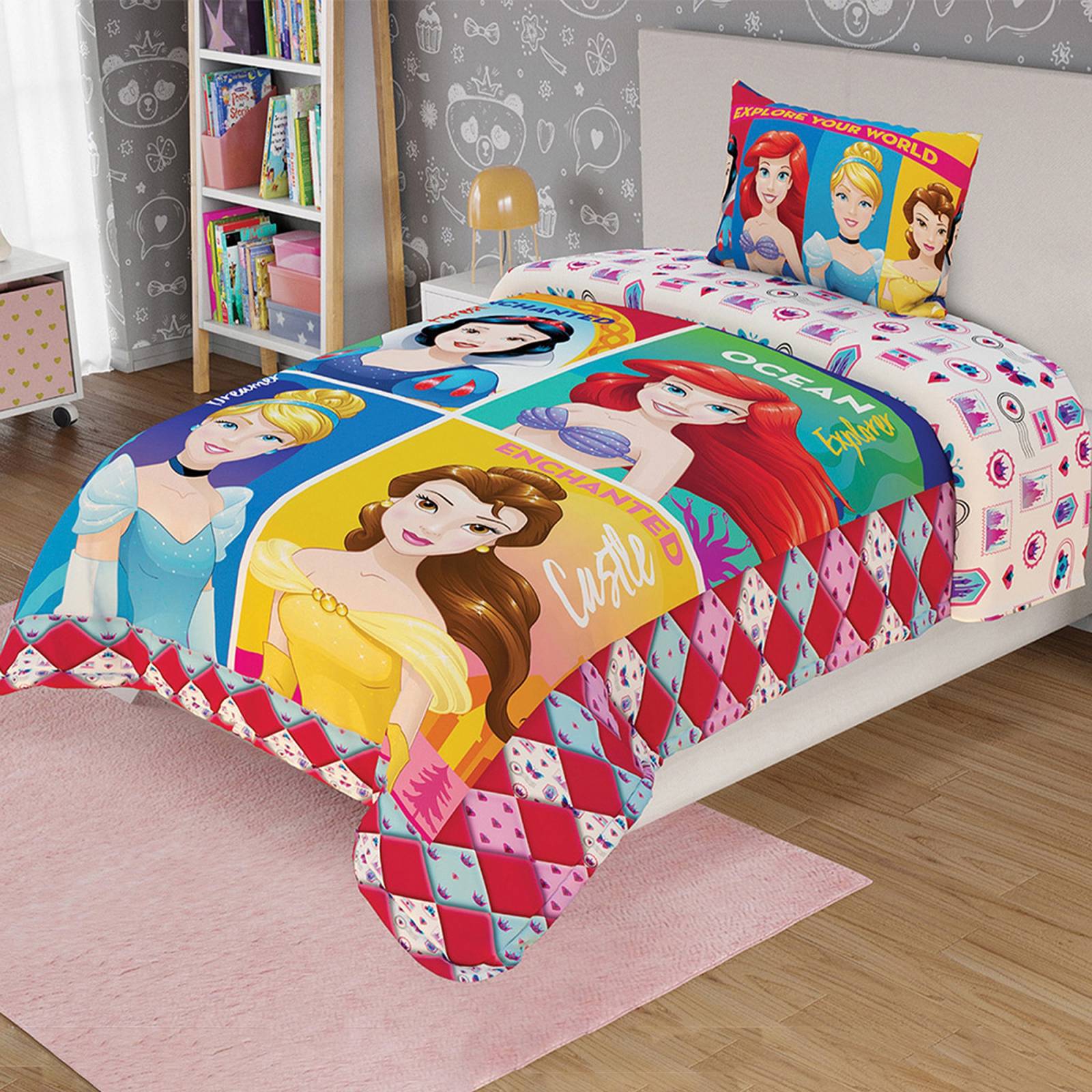 Edredón Ligero Individual Funda Disney Princesa