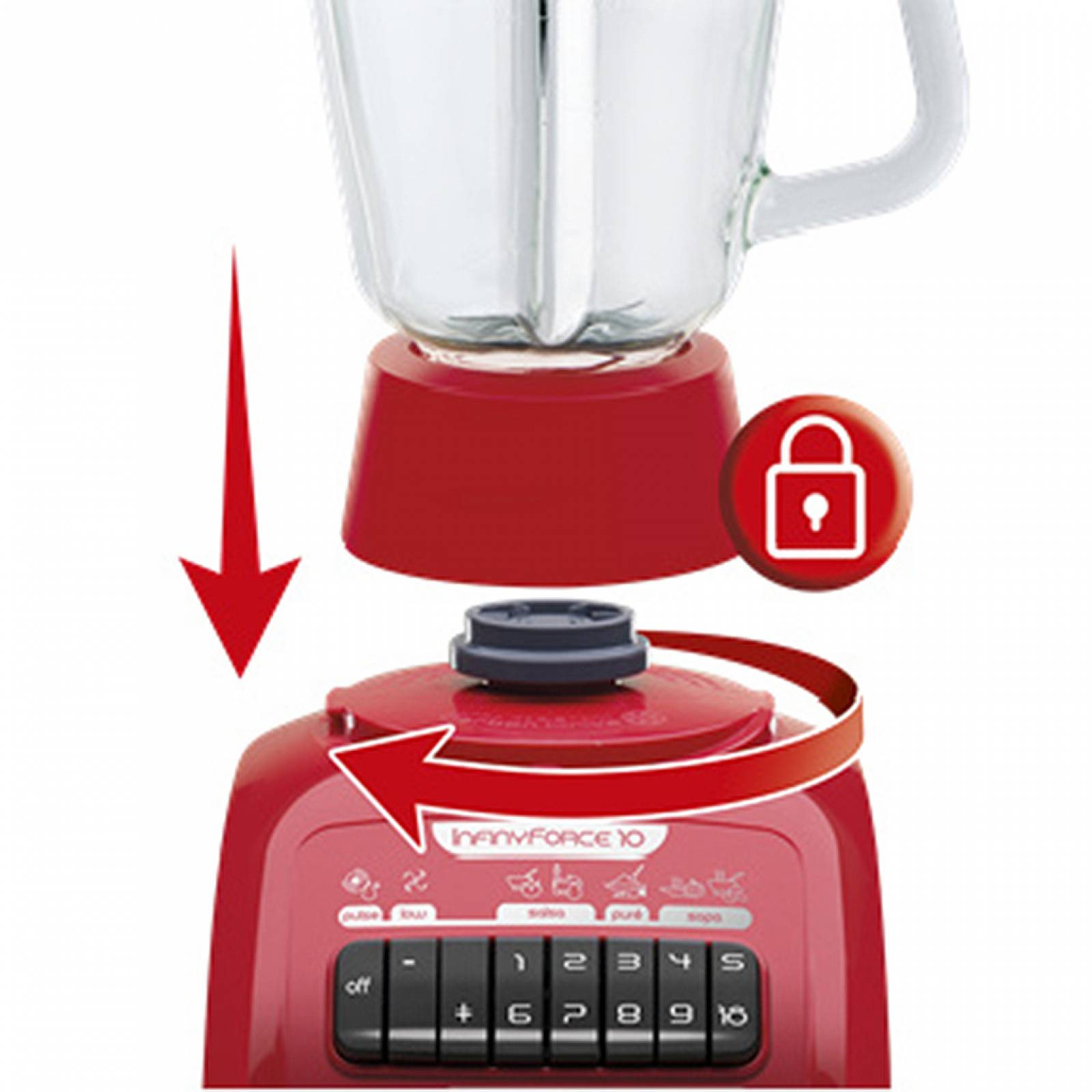 Licuadora T Fal InfinyForce 10 Velocidades V V Roja