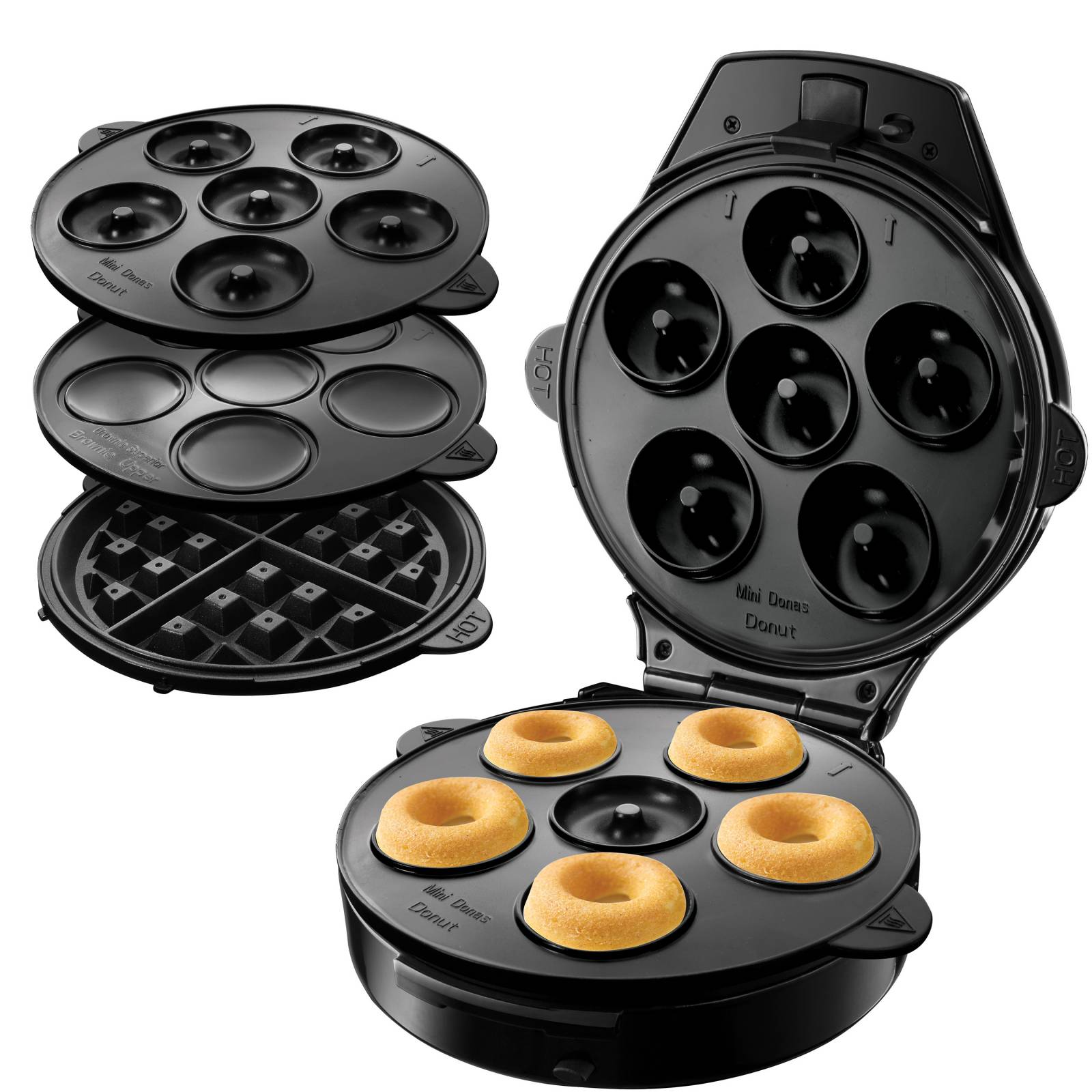 Waflera 3 en 1 B+D Mini Donuts y Cupcakes WM24620