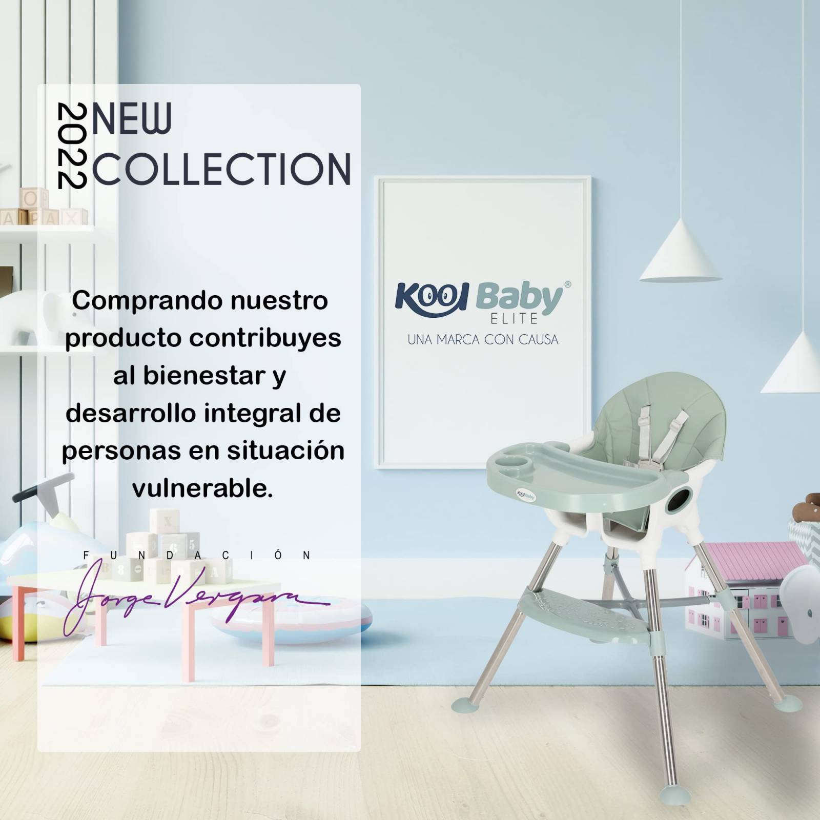 Silla Alta para Bebe Kool Baby ELITE Verde