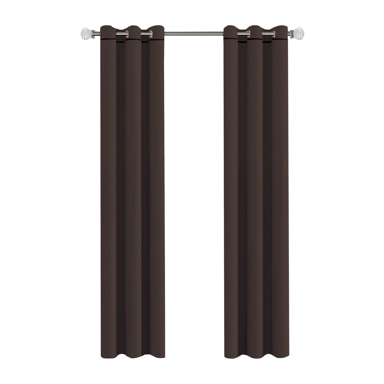 Cortinas Black Out Lisas Color Chocolate con Argollas