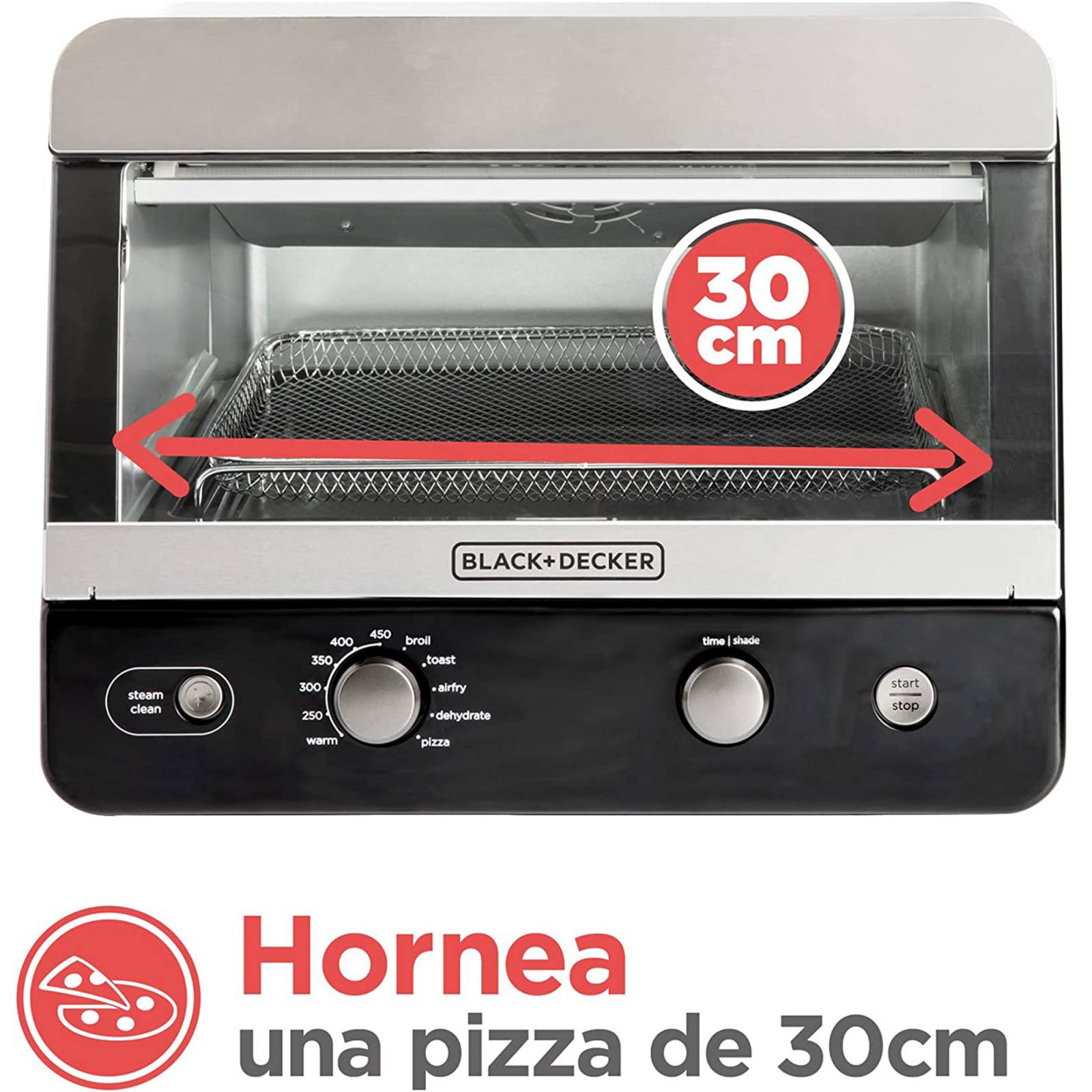 Horno Freidora B+D 19 L Mod TOD6020B LA 8 Funciones