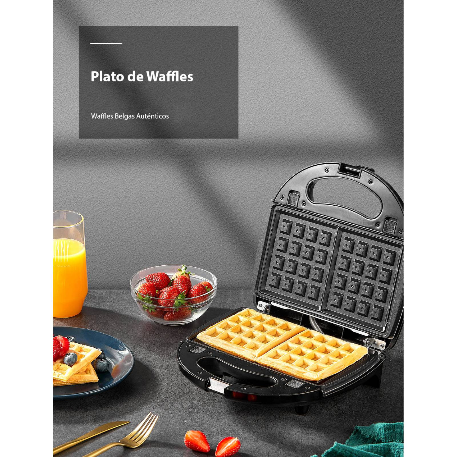 Sandwichera Aicok 3 en 1 con Placas Intercambiables