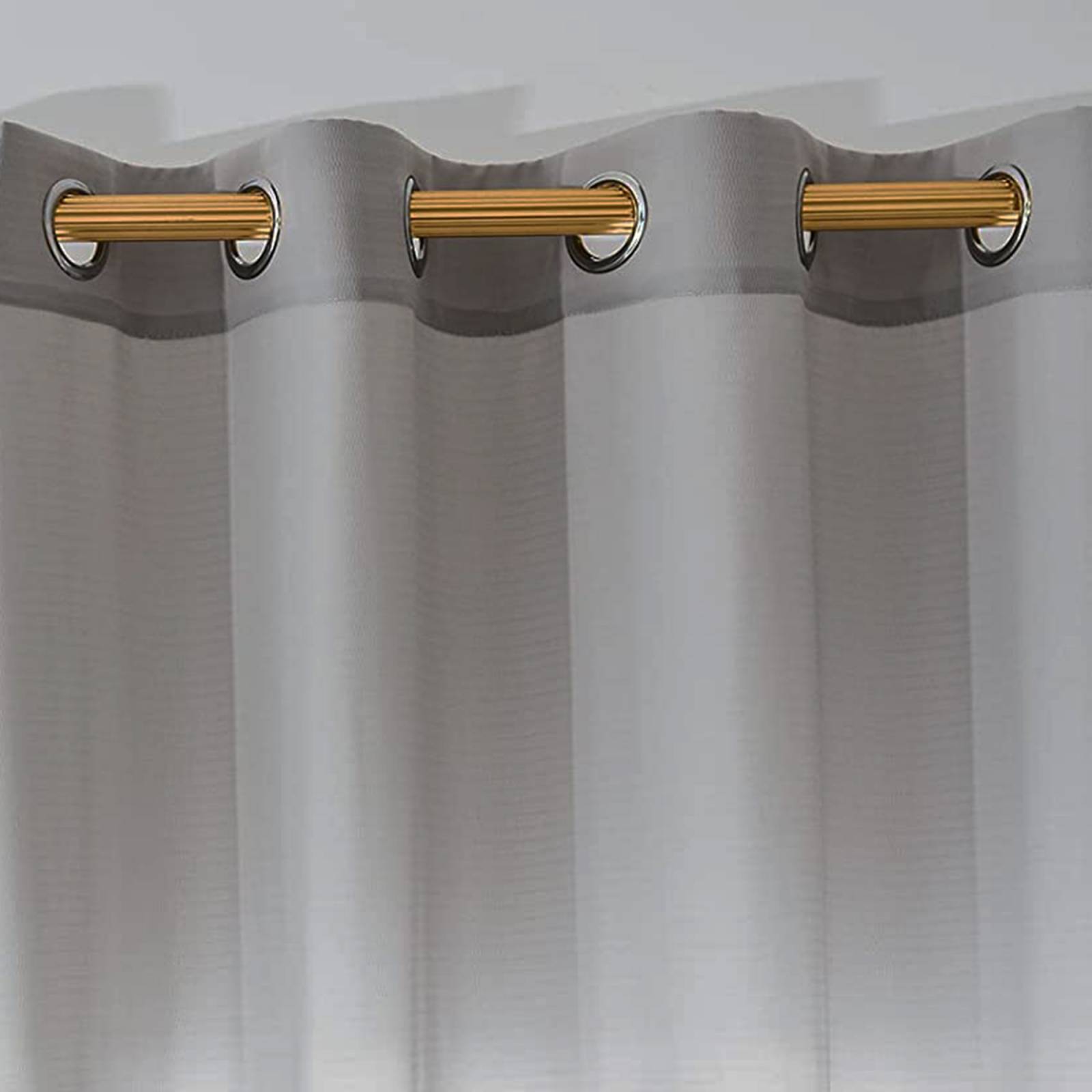 Cortinas Traslucidas Gris con Argollas 140 X 220