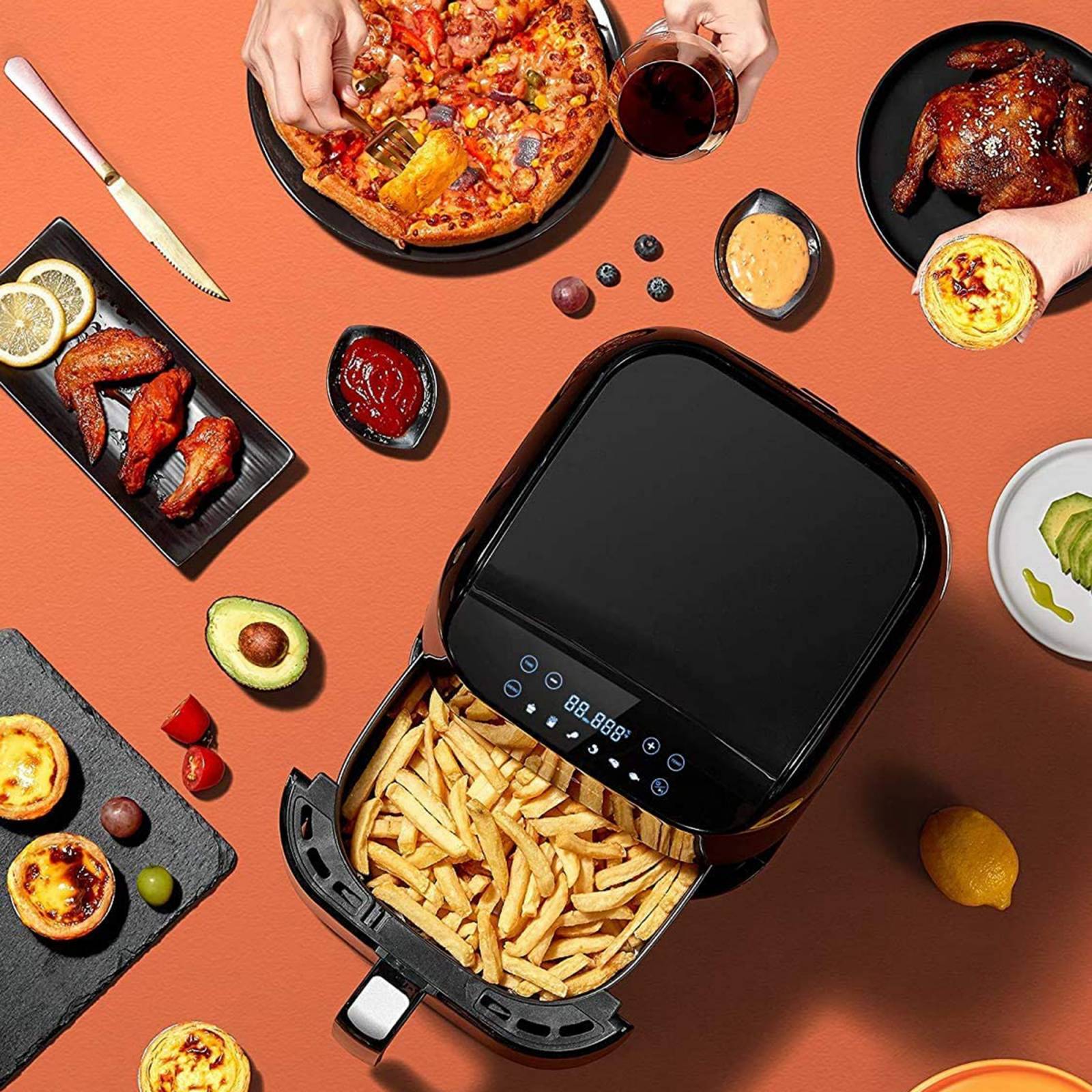 Freidora de aire Aicok 55L 6 programas panel táctil