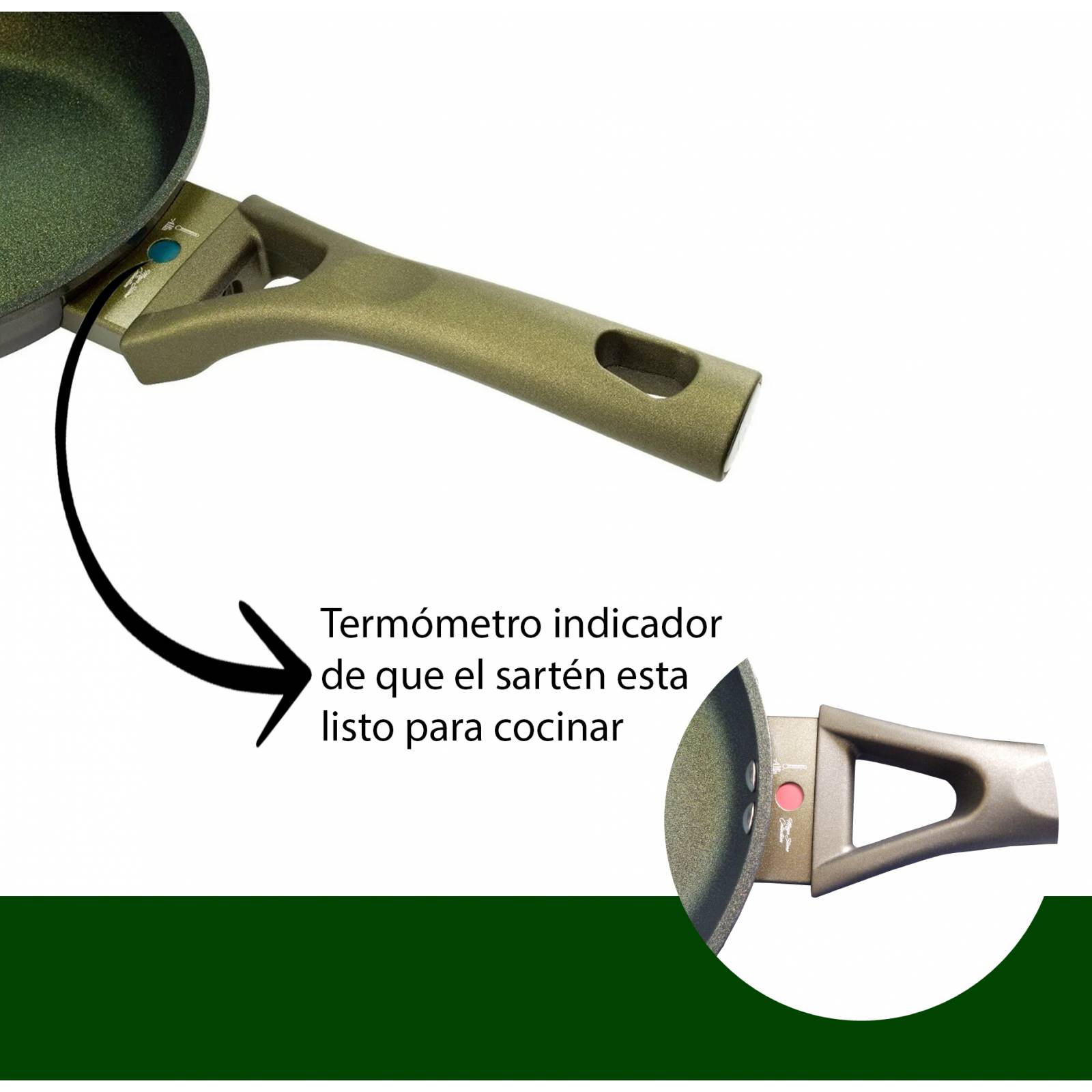 Sartenes Alaska Verde Militar 45mm 20 24 28 CM   J8003