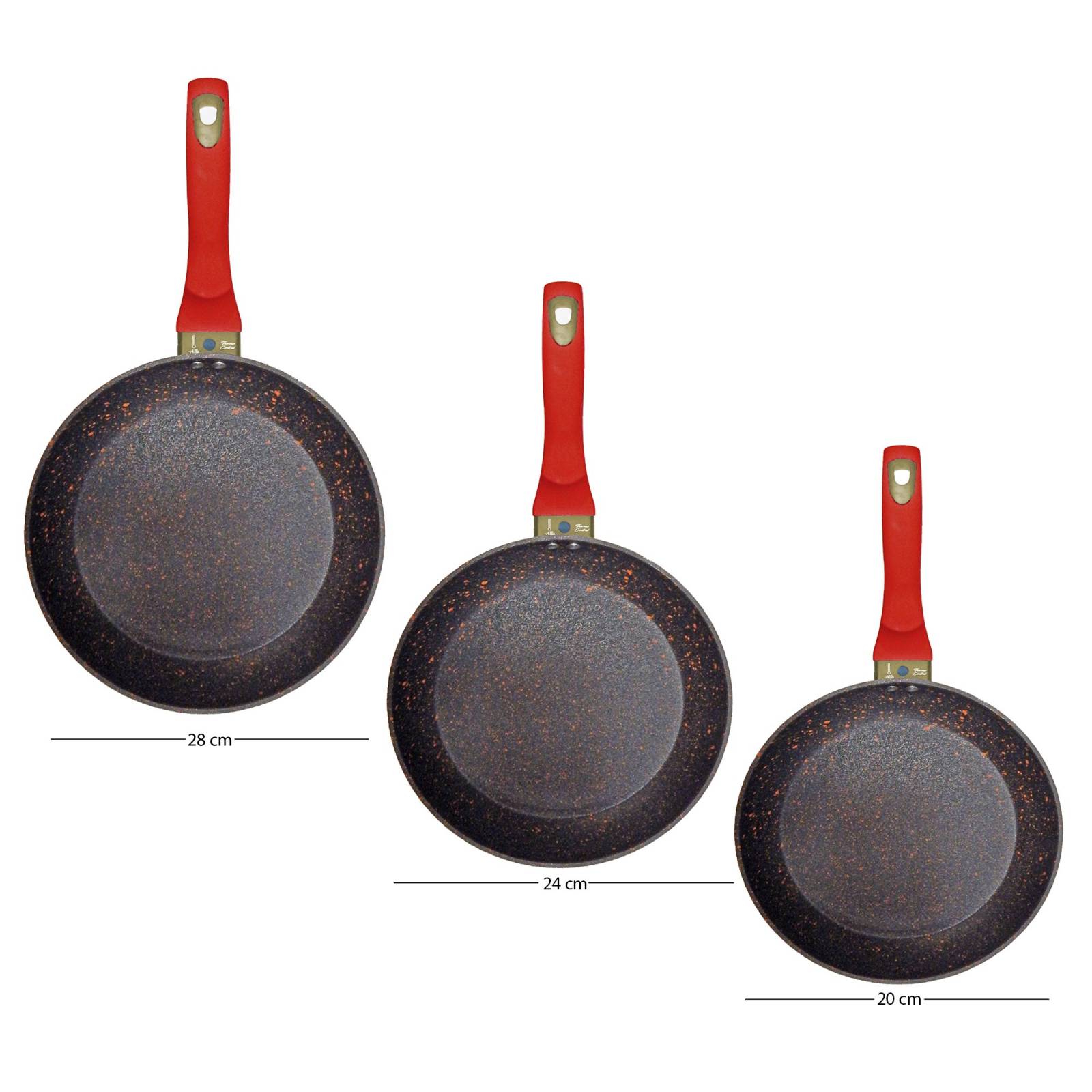 Sartenes Fibra de Carbón Rojo 45mm Inducción   J0038