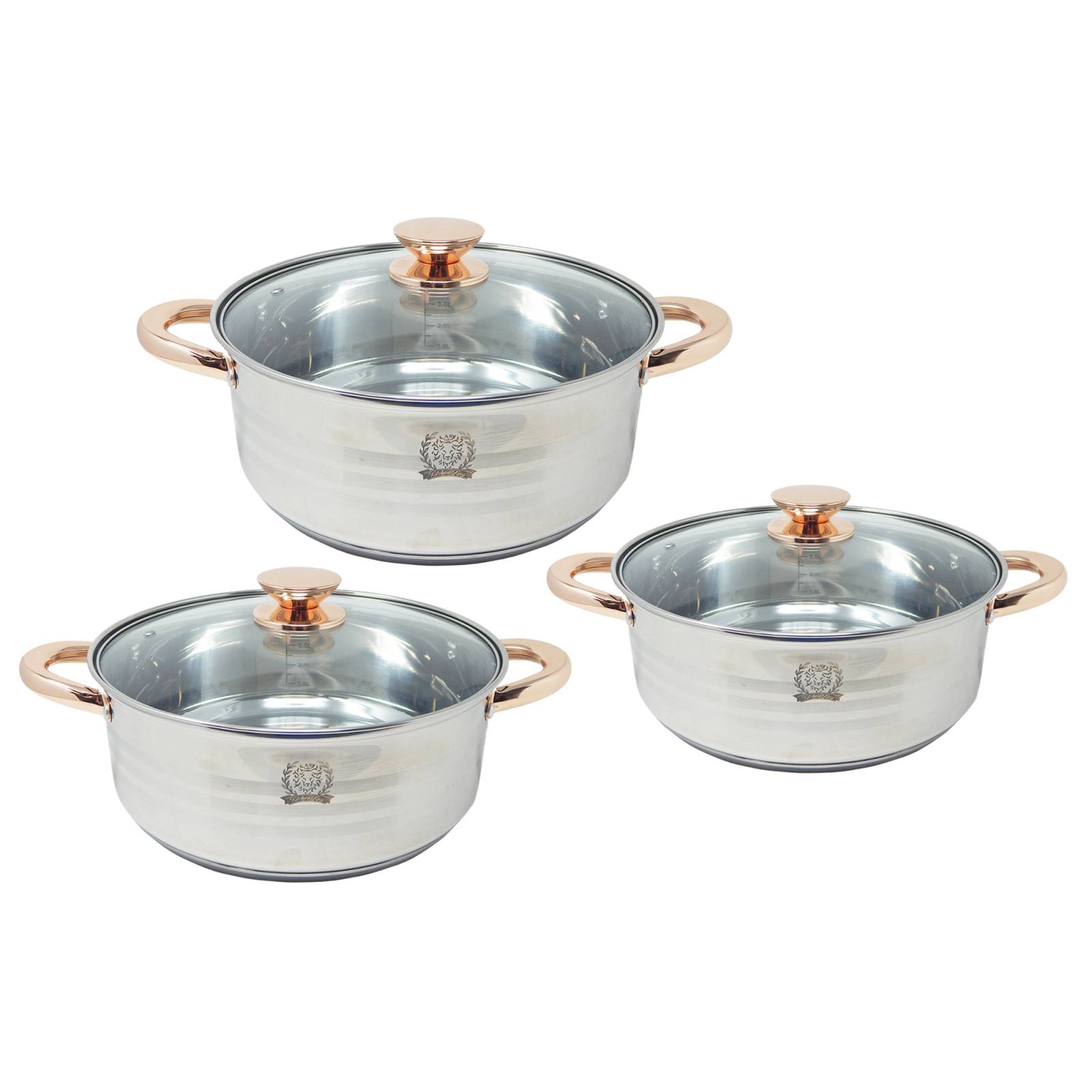 Juego 3 Arroceras GURNBERG 26 28 30 compatibles inducción