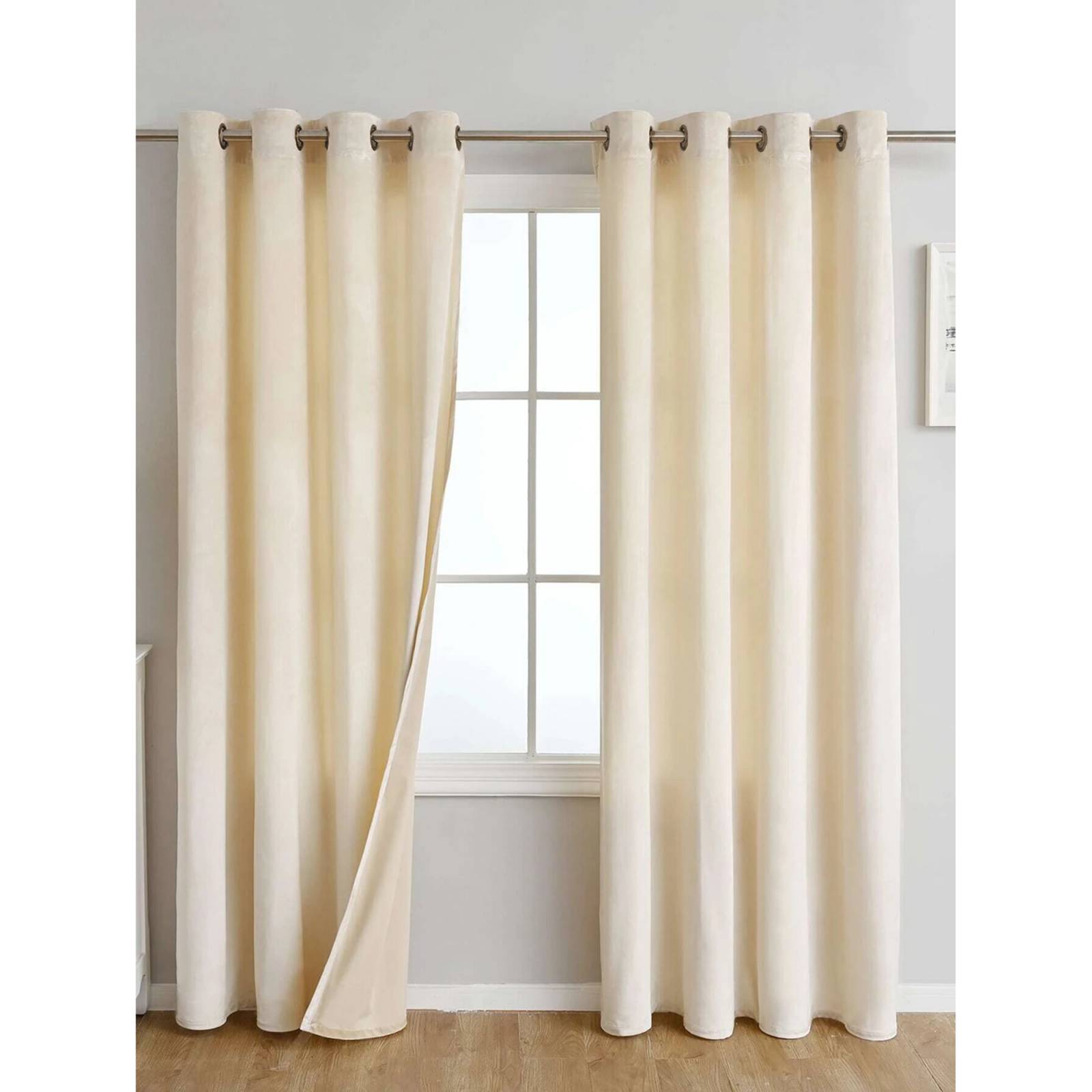 Cortina de Argollas 2 paneles color Perla 280 X 220