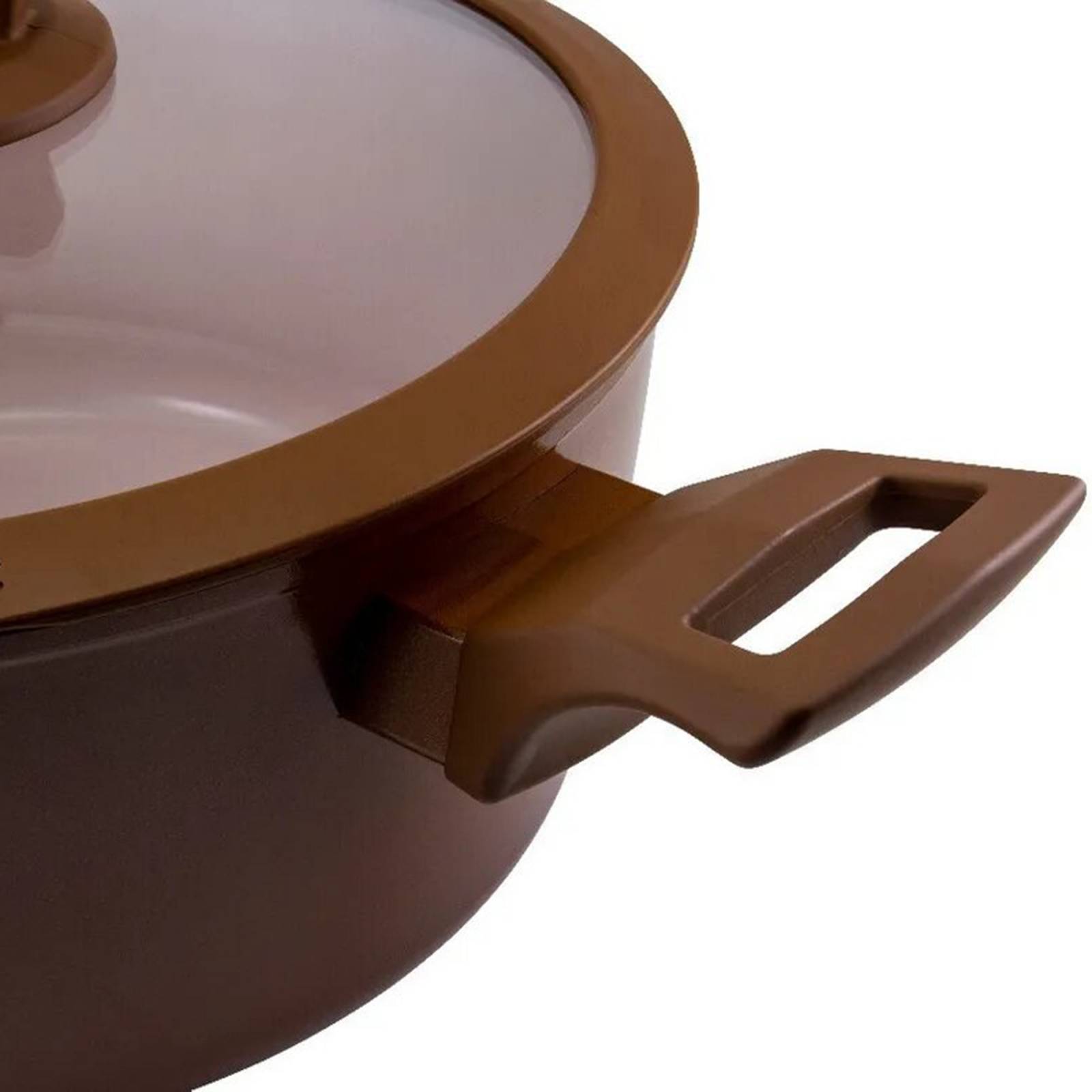 Batería 5 pzas Ceramica Café Wok Cacerola y Sartén