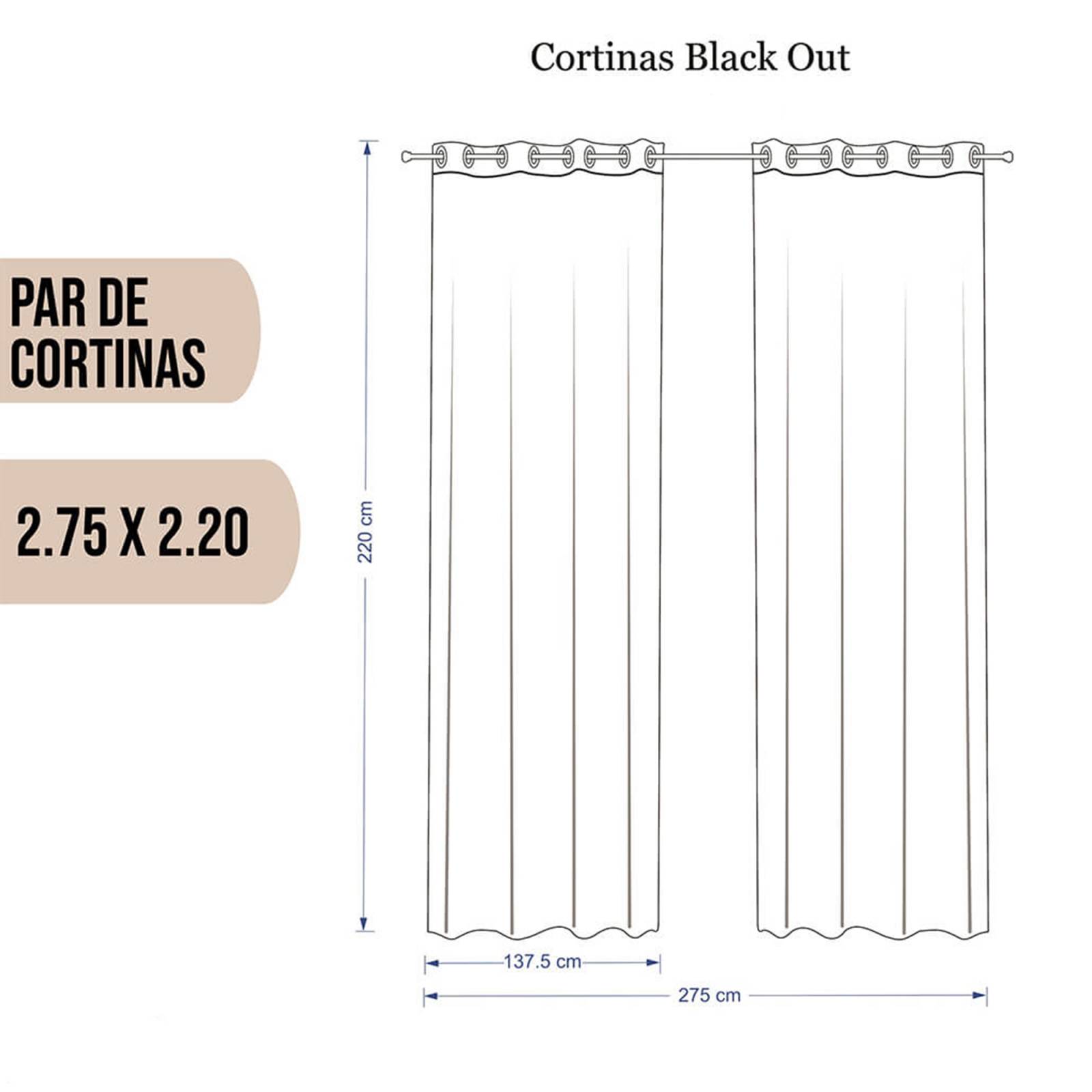 Juego de Cortinas Black Out 275 X 220 Gruesas Con Argollas