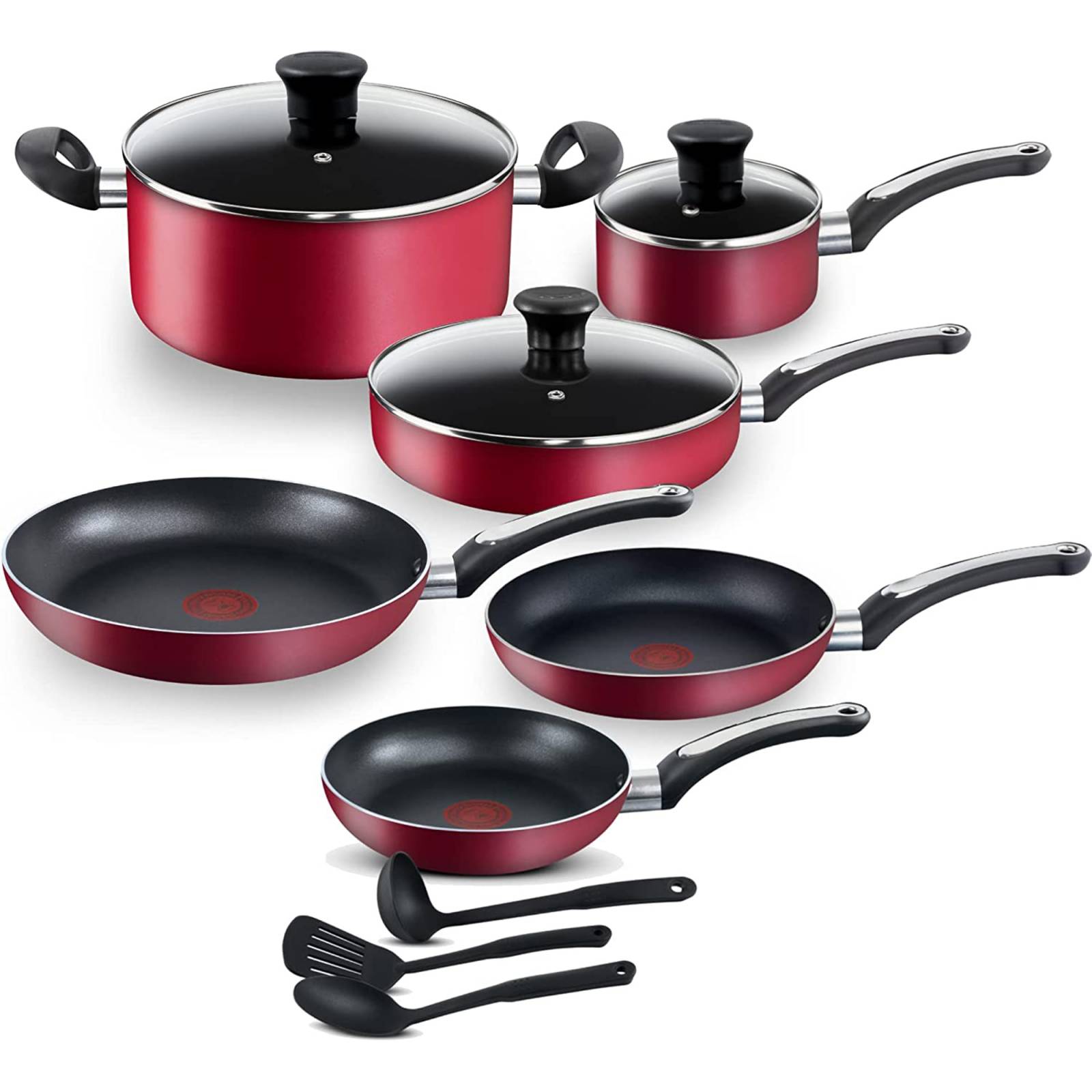 Batería T fal CHARACTER Rojo 12pz