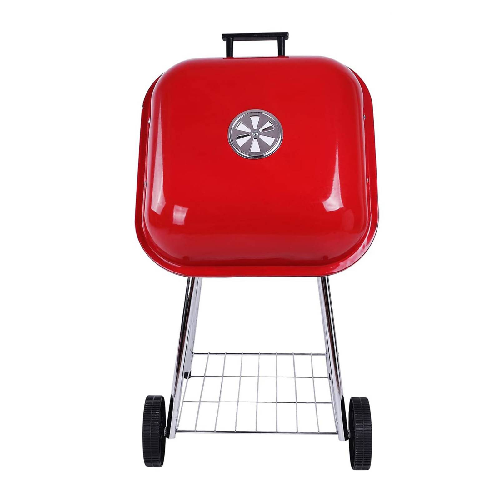 Asador cuadrado 18 Pulg Aquila con Ruedas Negro Rojo