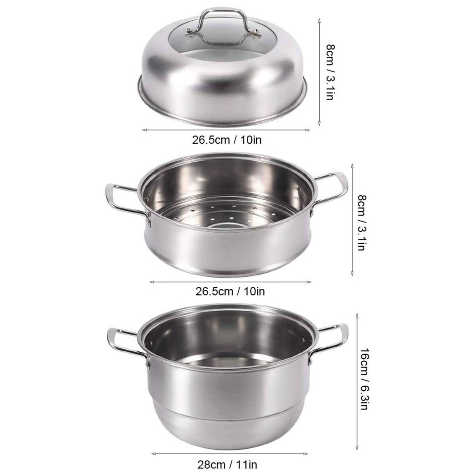 Juego de Ollas Vaporeras Acero Inox 2 Niveles