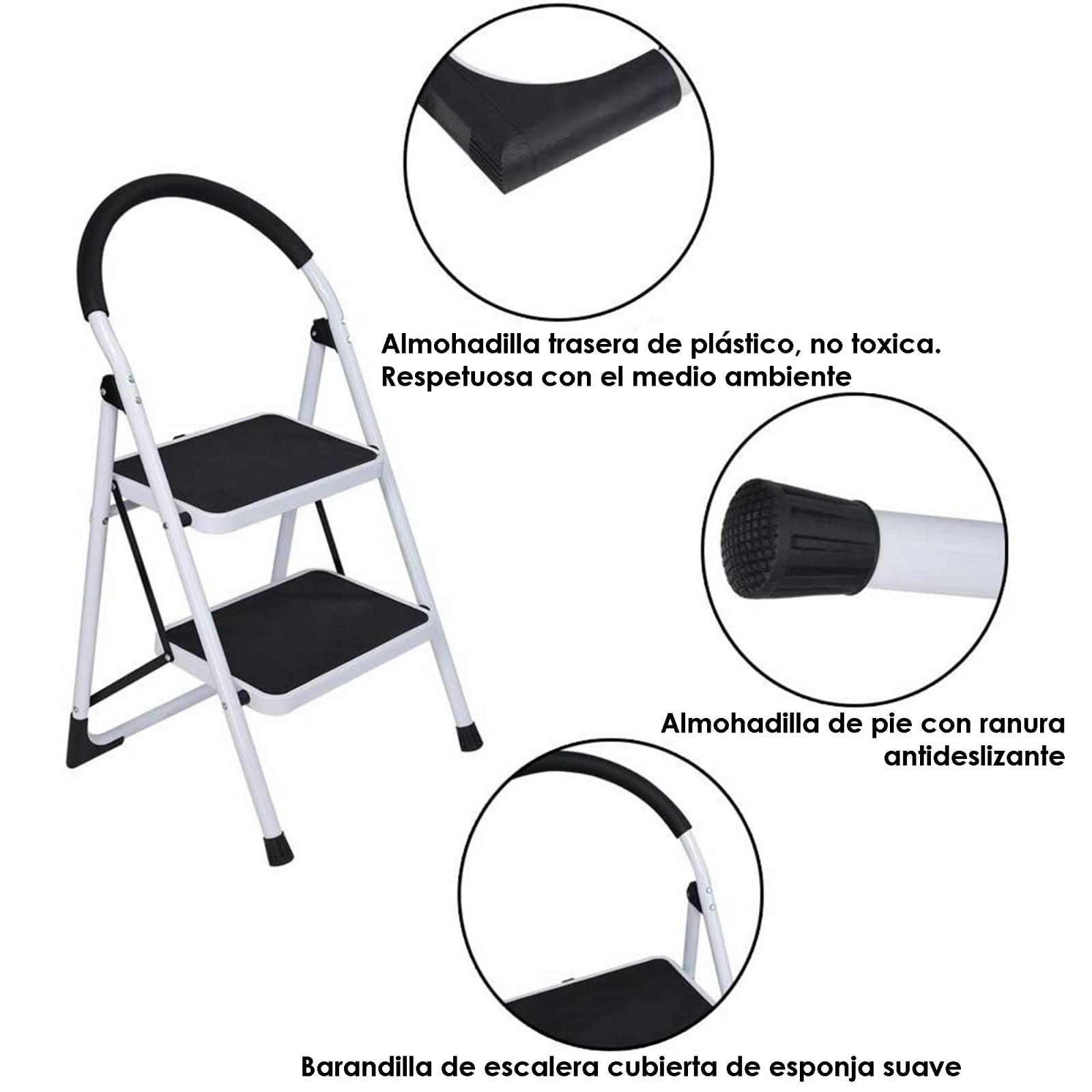 Escalera plegable 2 peldaños Aquila 150 Kg Antiderrapante