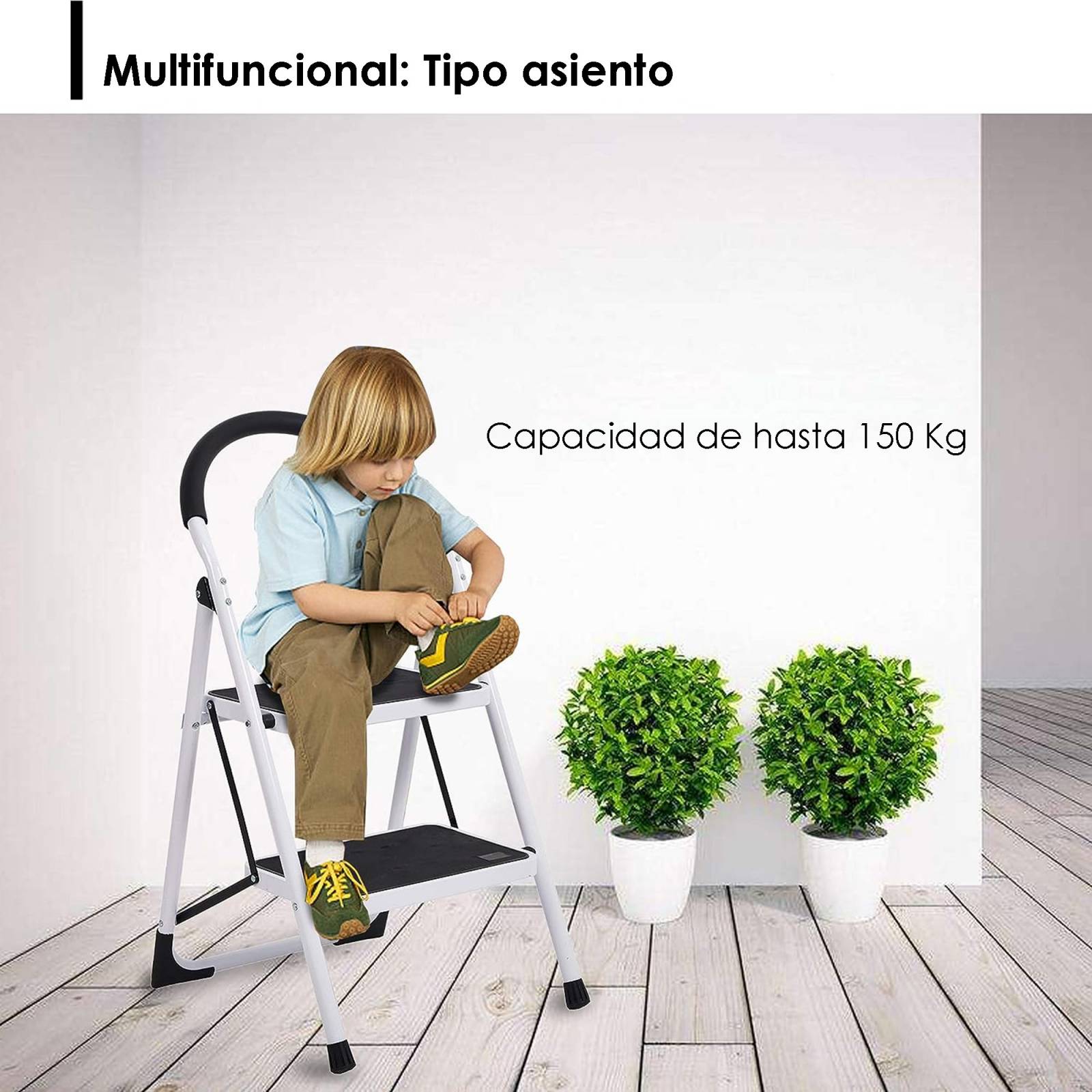 Escalera plegable 2 peldaños Aquila 150 Kg Antiderrapante