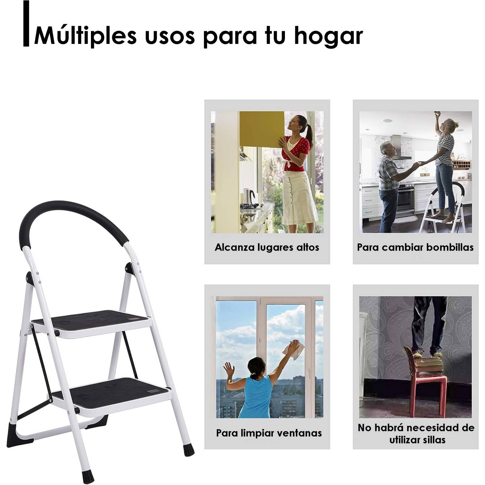 Escalera plegable 2 peldaños Aquila 150 Kg Antiderrapante