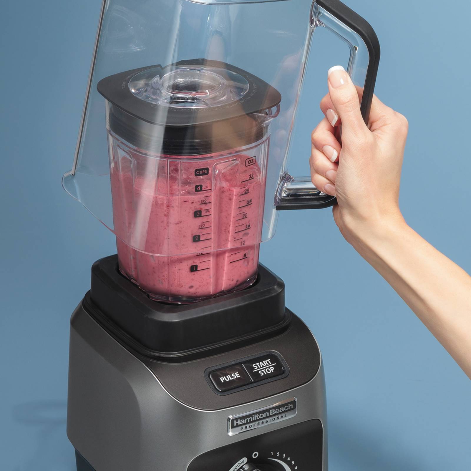 Licuadora Silenciosa Hamilton Beach 1500W Gris Negro