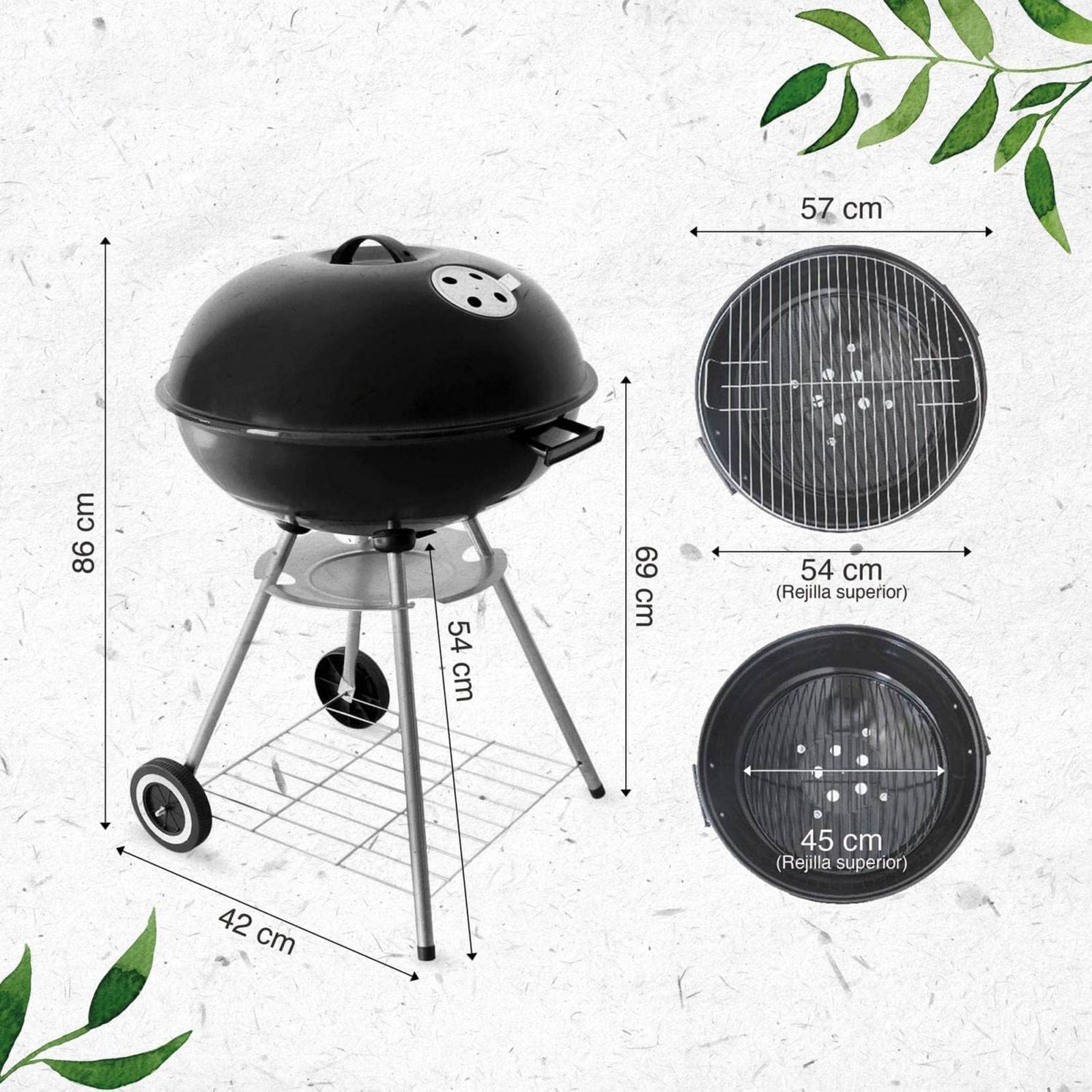 Asador Circular Aquila Mod 22 161 Color Negro