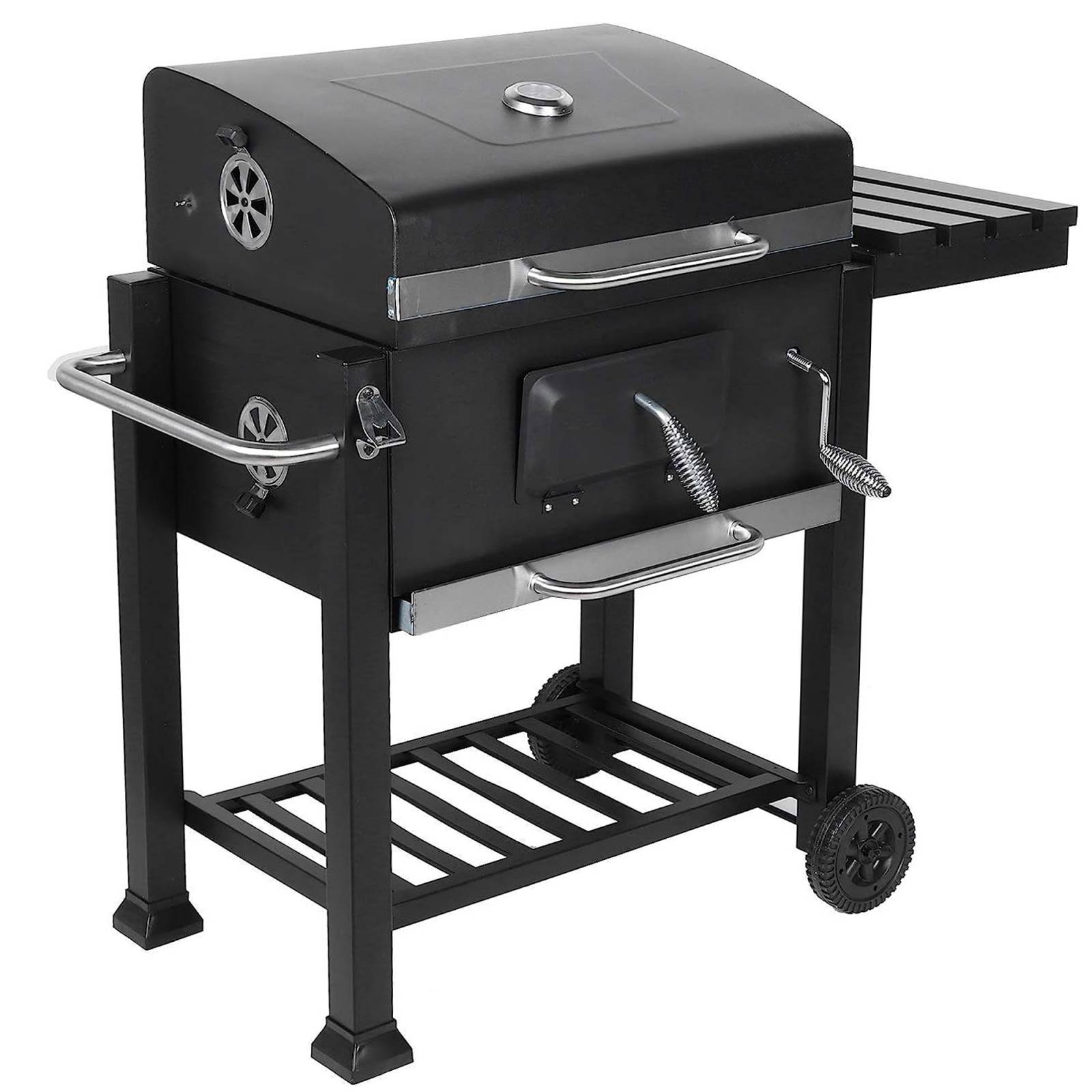 Asador a Carbon Grill Acero Inoxidable Parrilla con Mesa Lateral