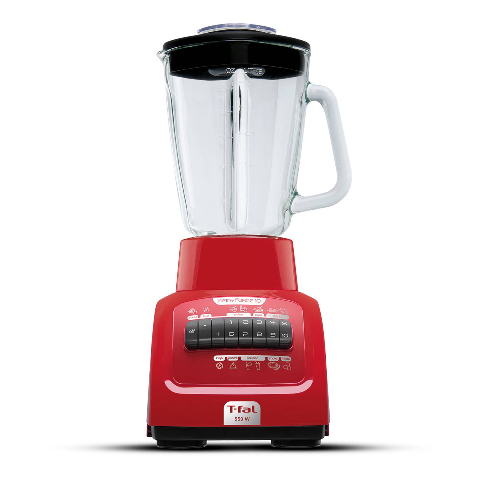 Licuadora T fal INFINYFORCE XL 550W Vaso Vidro Color Rojo