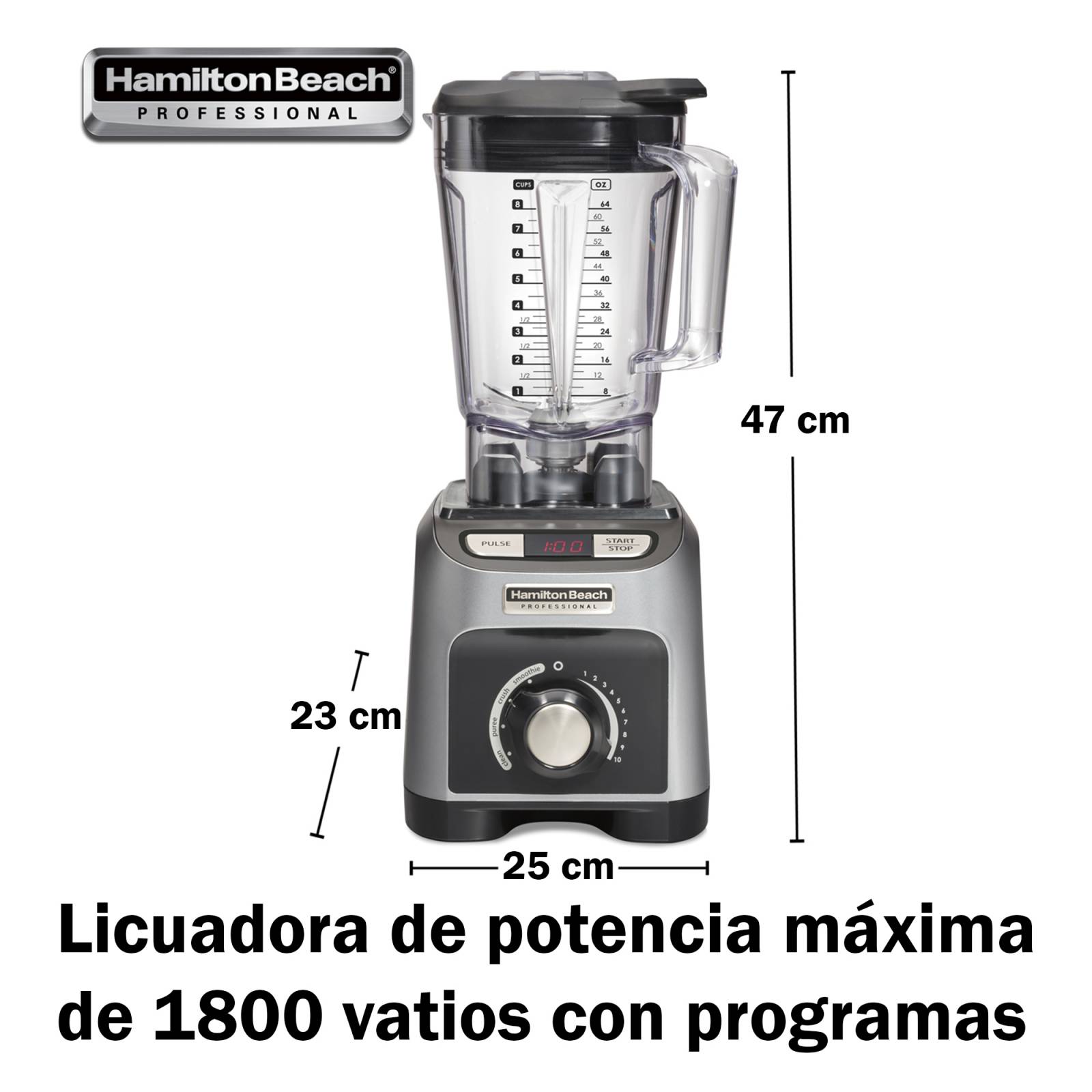 Licuadora Prof Programable HamiltonBeach 24 Caballos Fuerza
