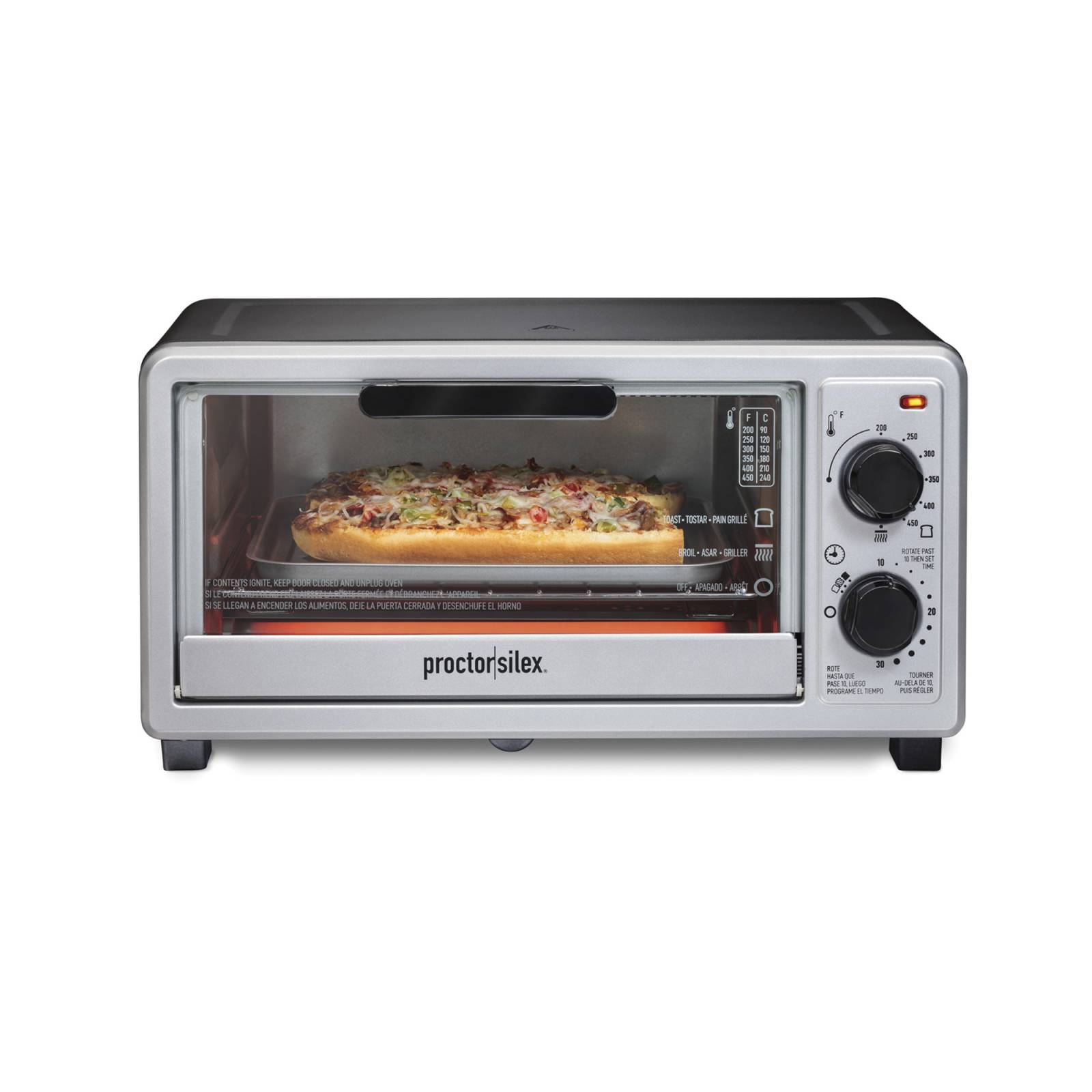 Horno Tostador Proctor Silex 4 Rebanadas Plata   Negro 31260
