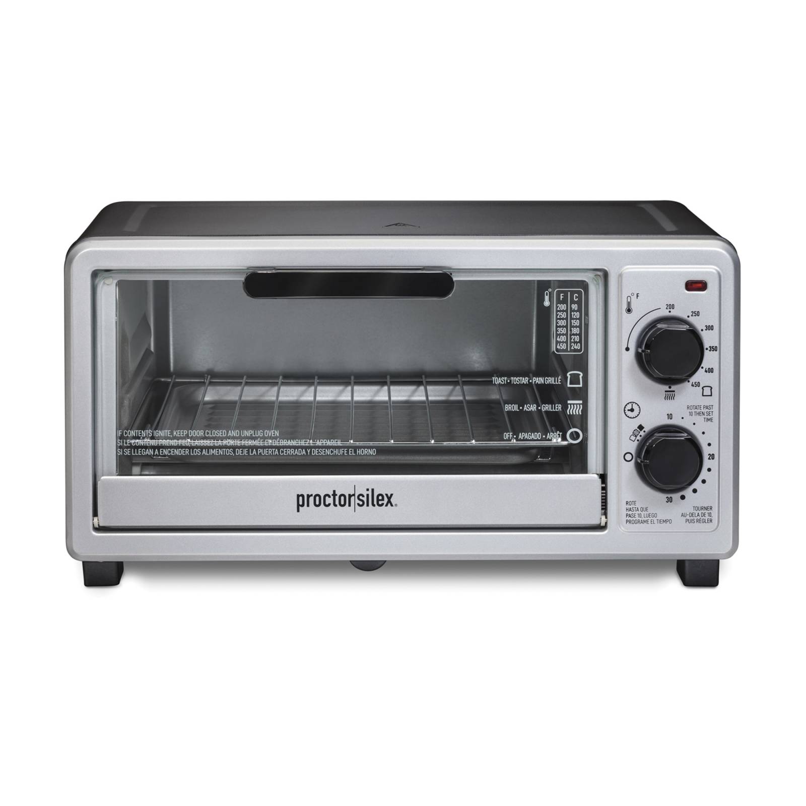 Horno Tostador Proctor Silex 4 Rebanadas Plata   Negro 31260