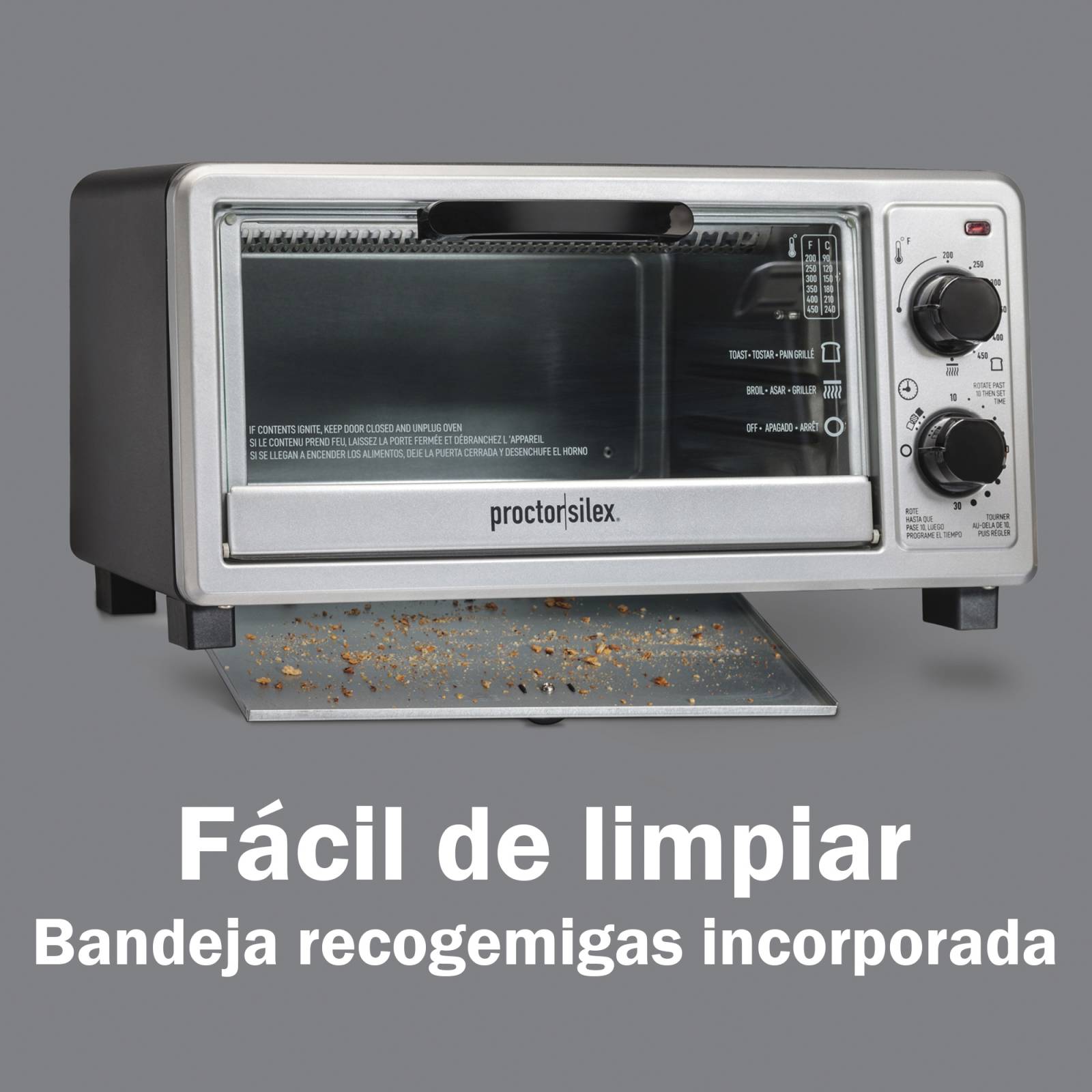 Horno Tostador Proctor Silex 4 Rebanadas Plata   Negro 31260