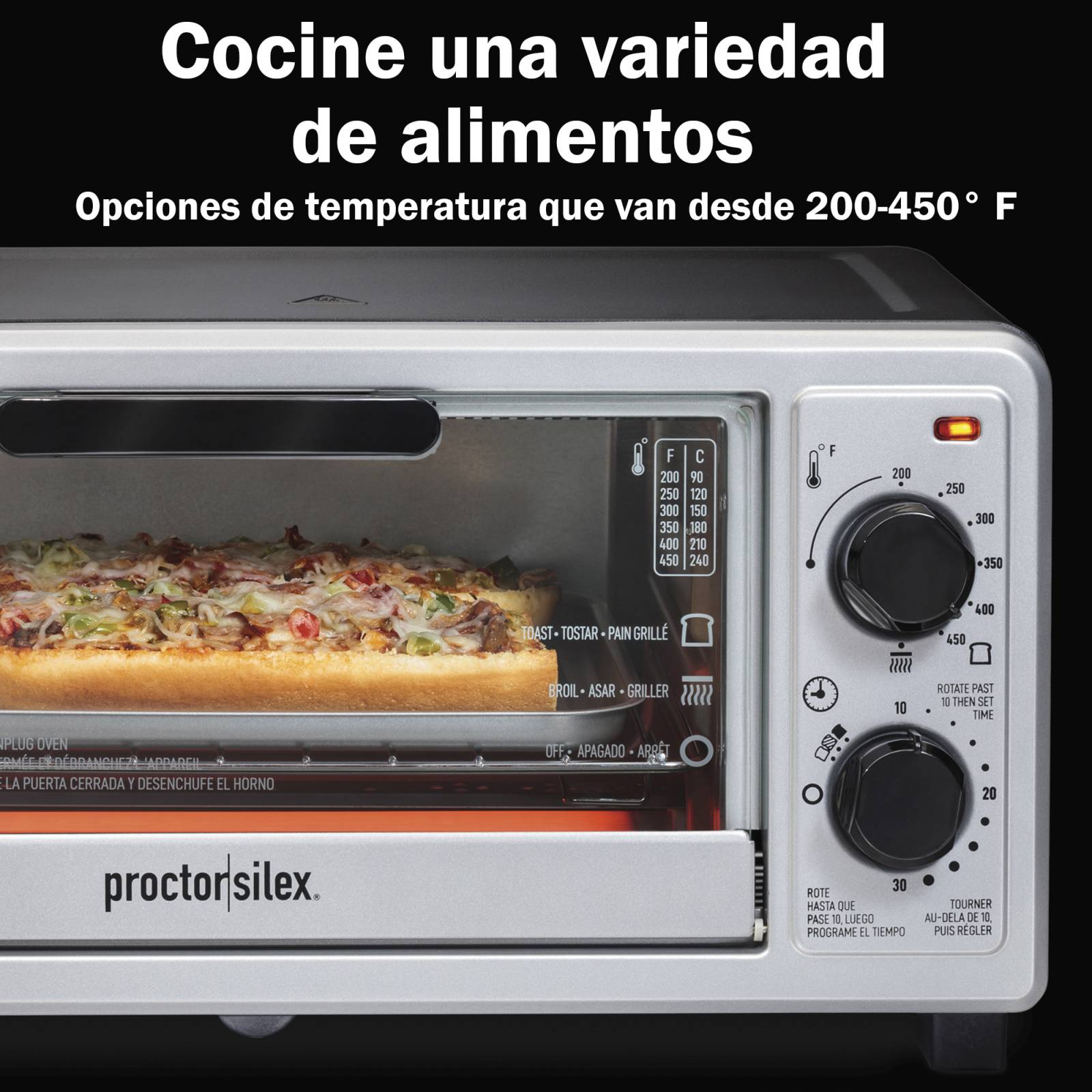 Horno Tostador Proctor Silex 4 Rebanadas Plata   Negro 31260